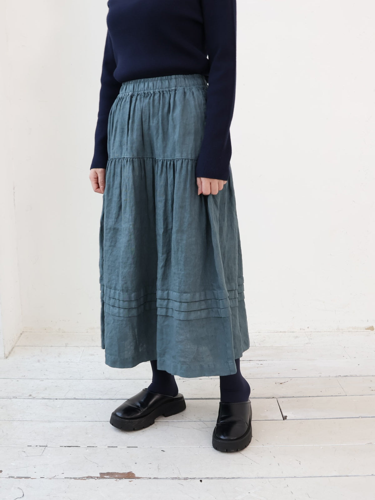 YARRA　オリジナルリネン切替スカート　YR-1646-242