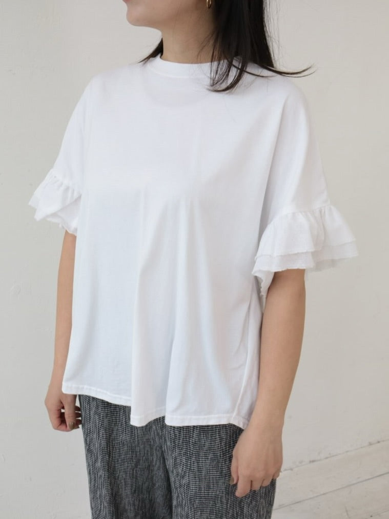 Myu フリルスリーブプルオーバー　2枚セット Myu（ミュー） tシャツ デザインフリルスリーブ半袖Tシャツ ブラウス