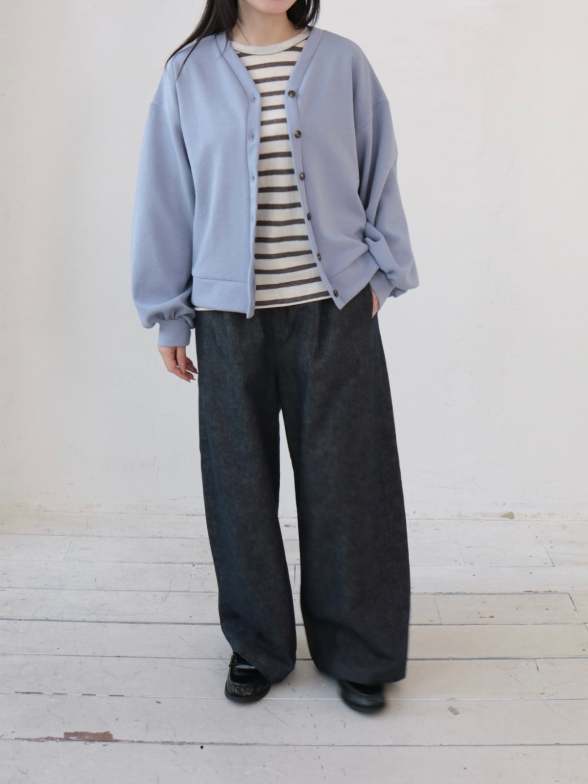 YARRA　ガーゼ天竺長袖ボーダーカットソー　YR-1641-237