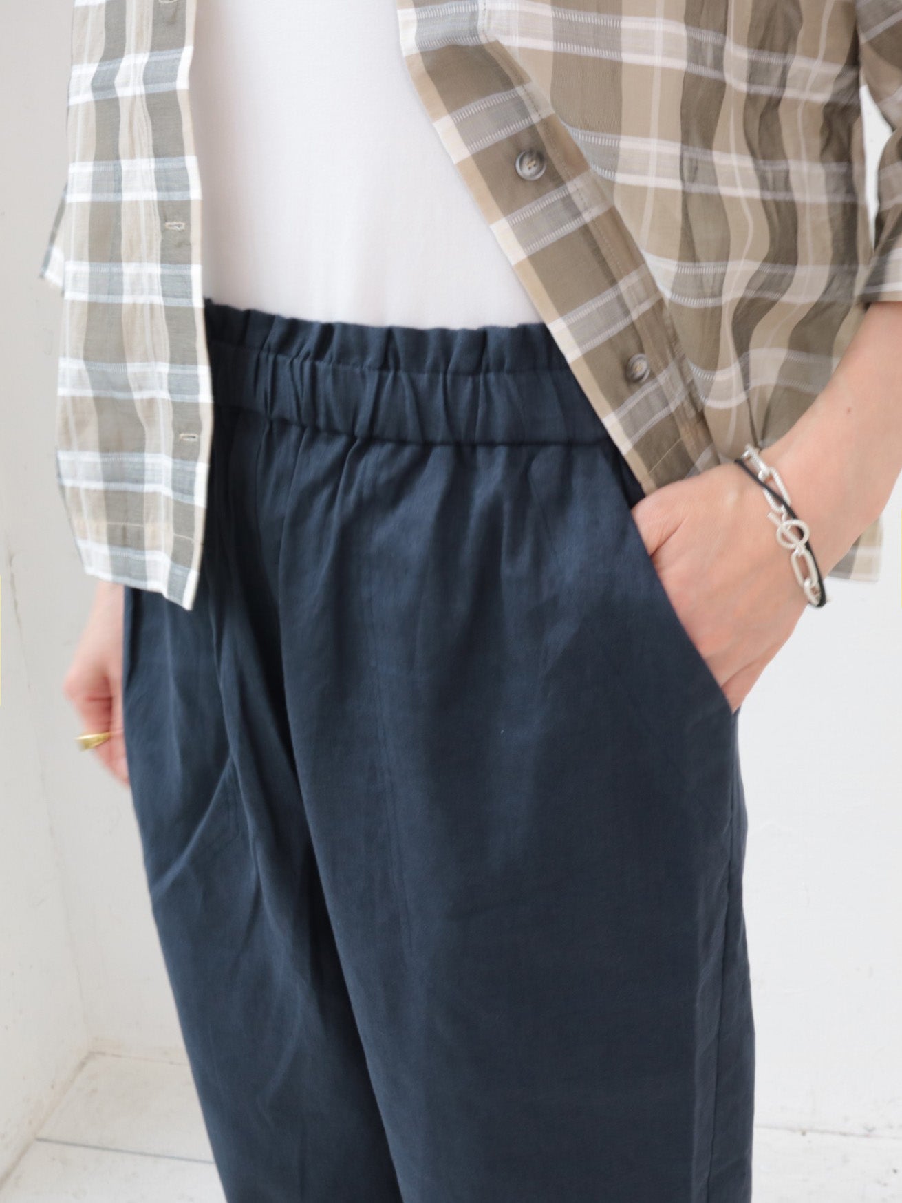 doux bleu　リネンコットン イージーパンツ　DB-2535-077