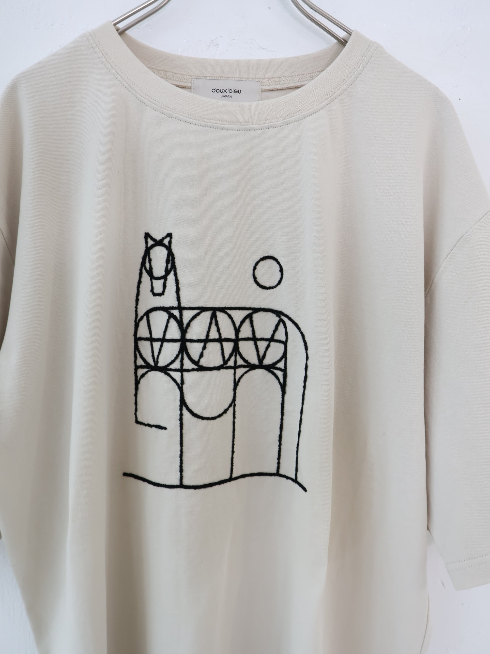 doux bleu　horse刺繍Tシャツ　DB-2641-001