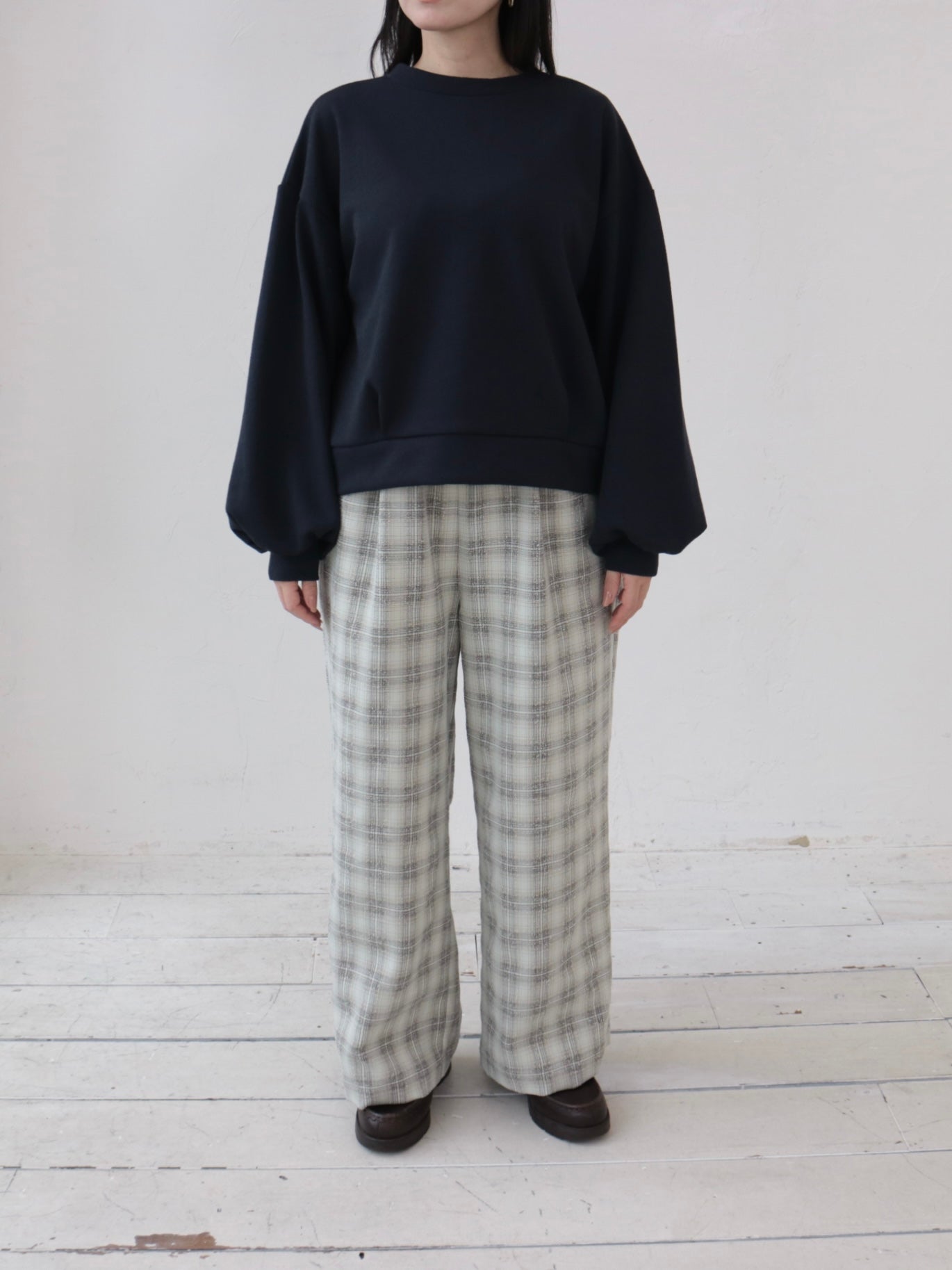 YARRA　オンブレチェックワイドパンツ　YR-1645-218