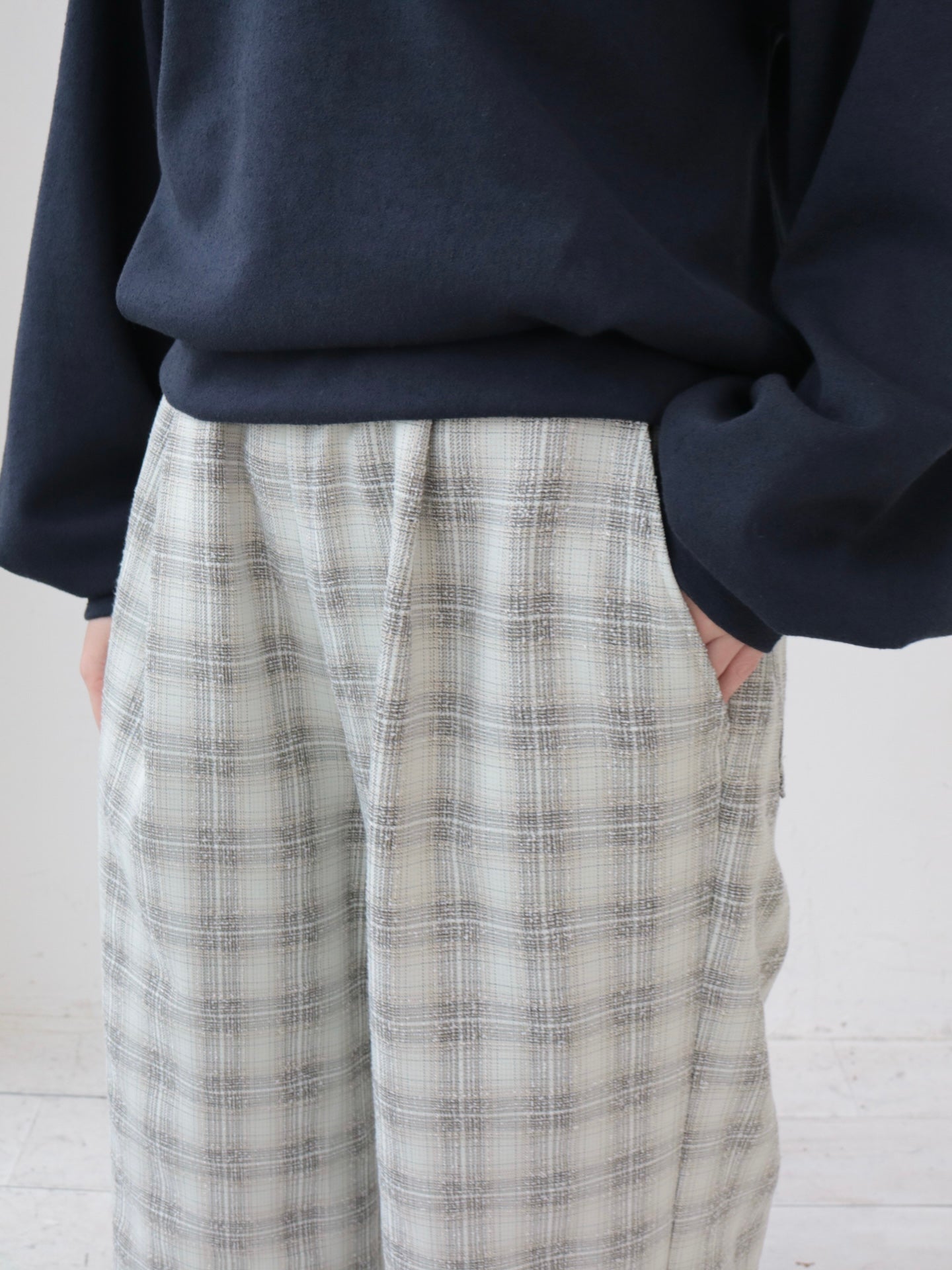 YARRA　オンブレチェックワイドパンツ　YR-1645-218
