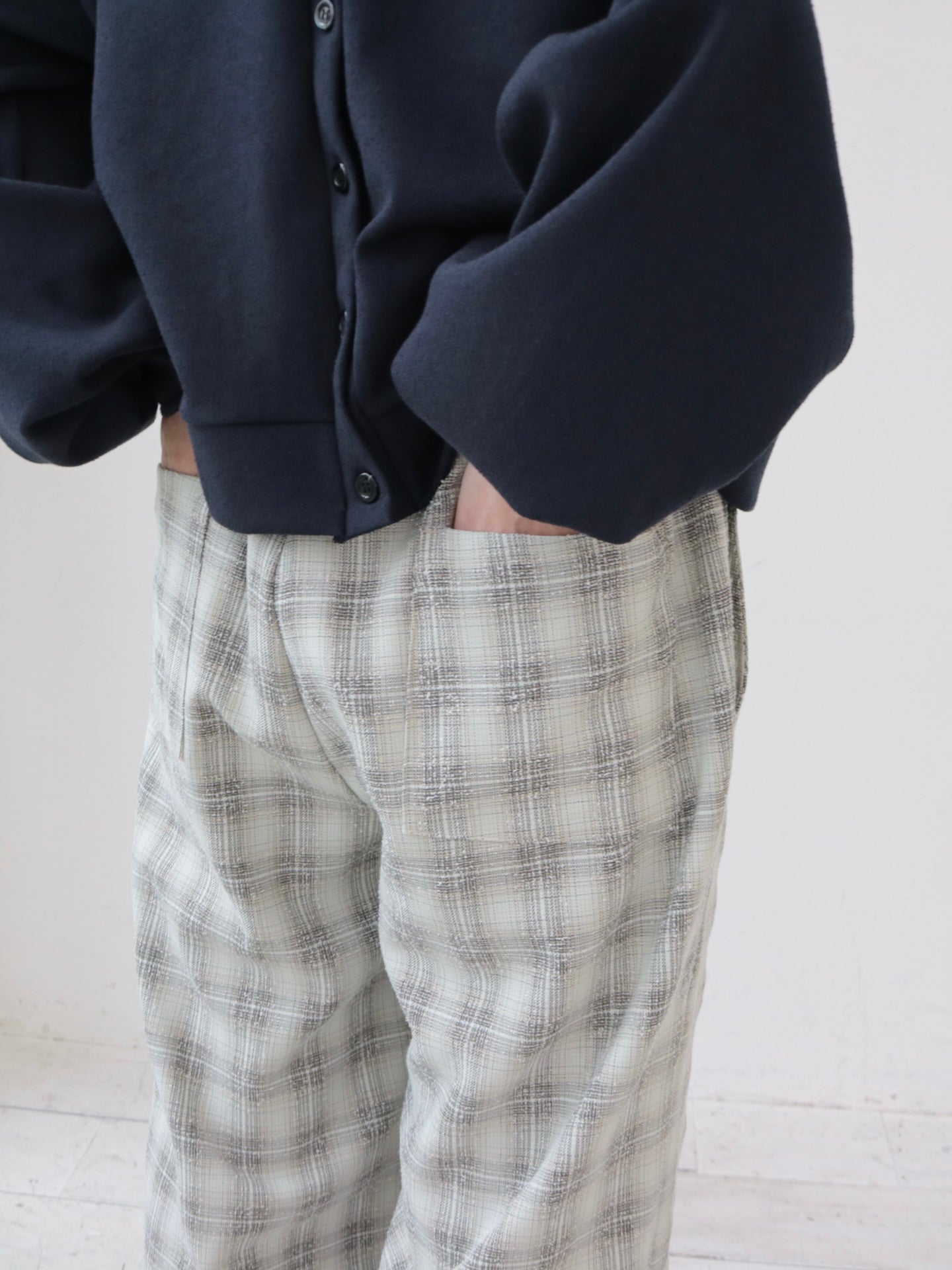 YARRA　オンブレチェックワイドパンツ　YR-1645-218