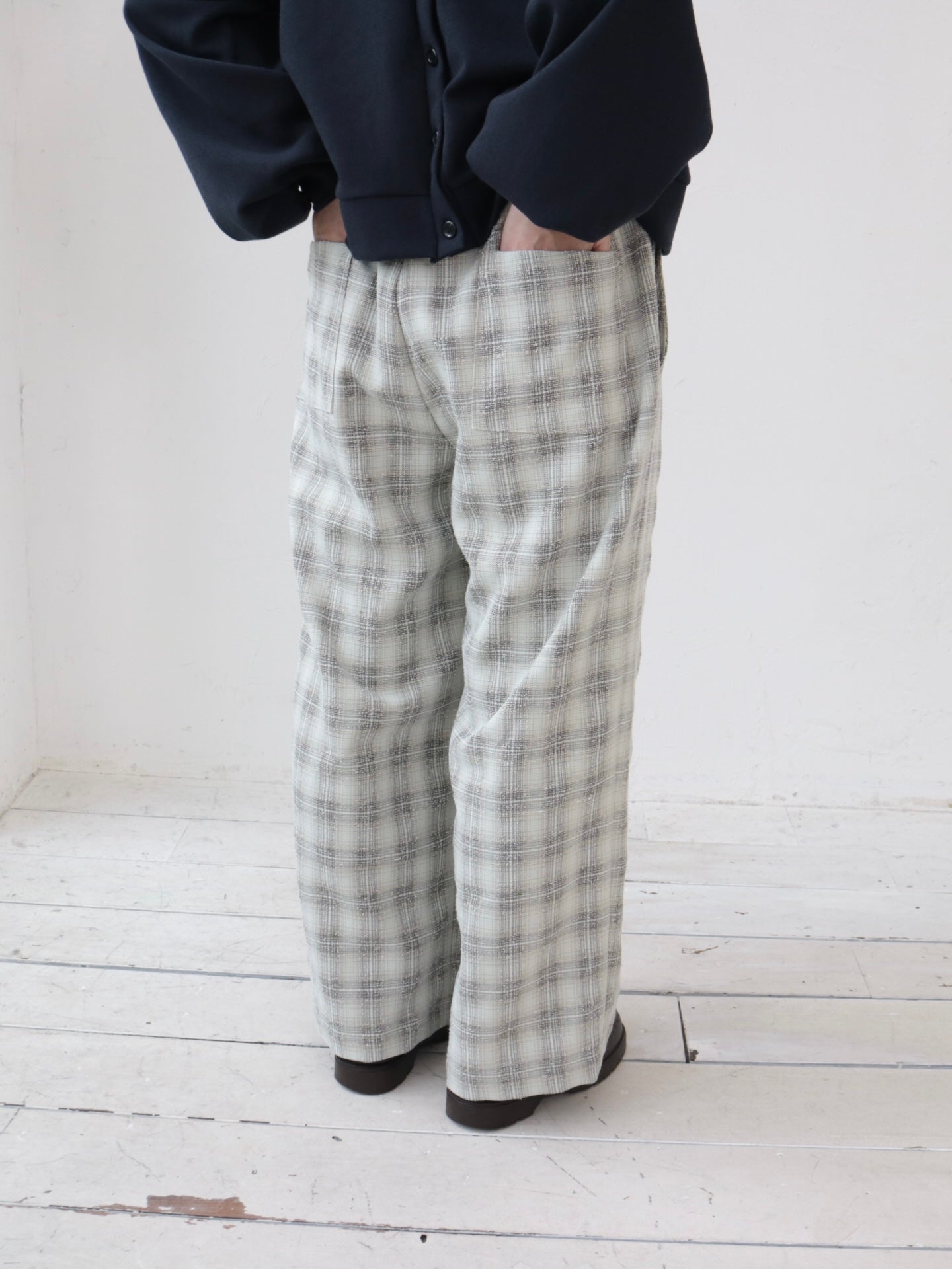 YARRA　オンブレチェックワイドパンツ　YR-1645-218