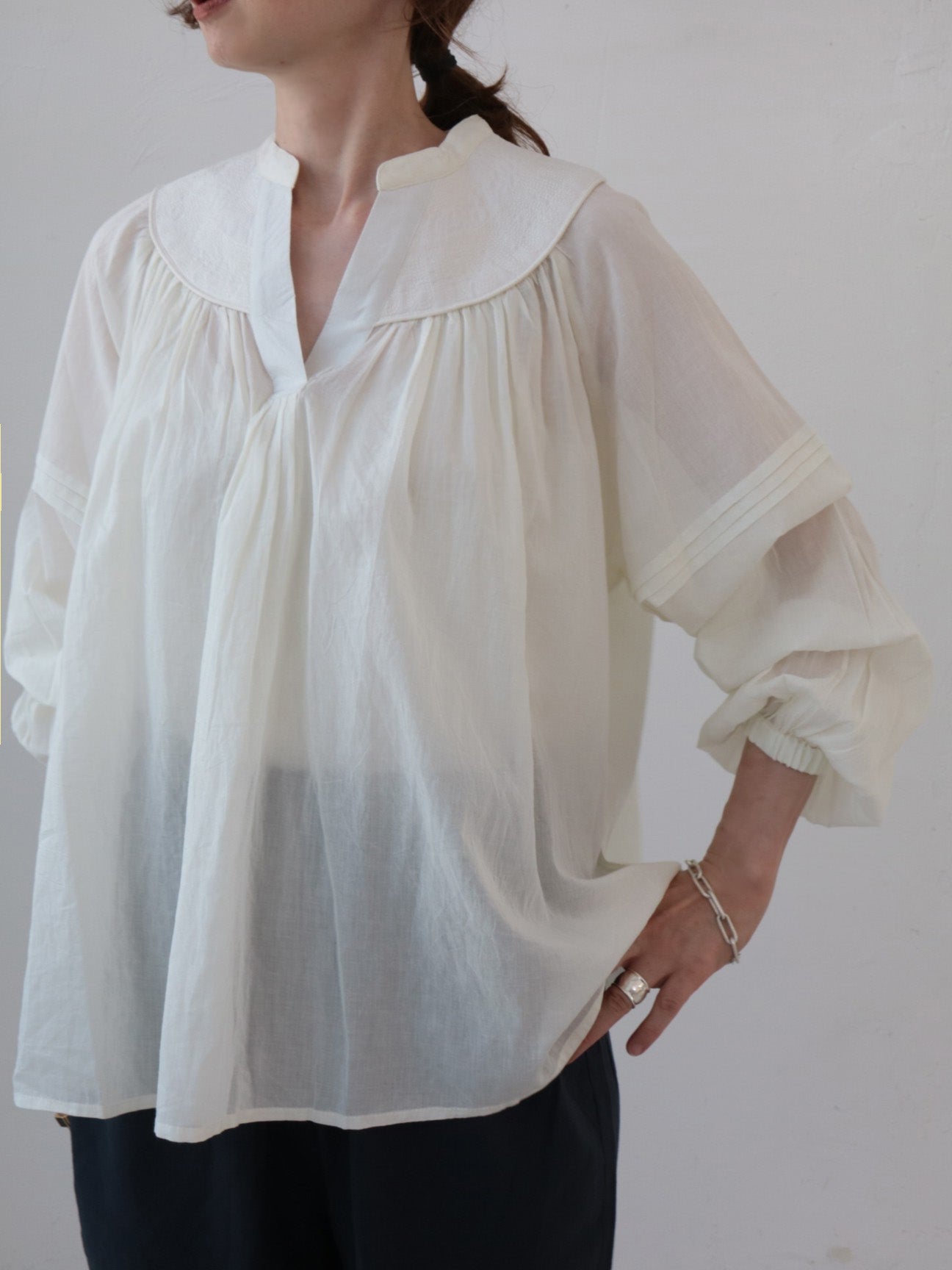 doux bleu　キルトヨーク ブラウス　DB-2533-083