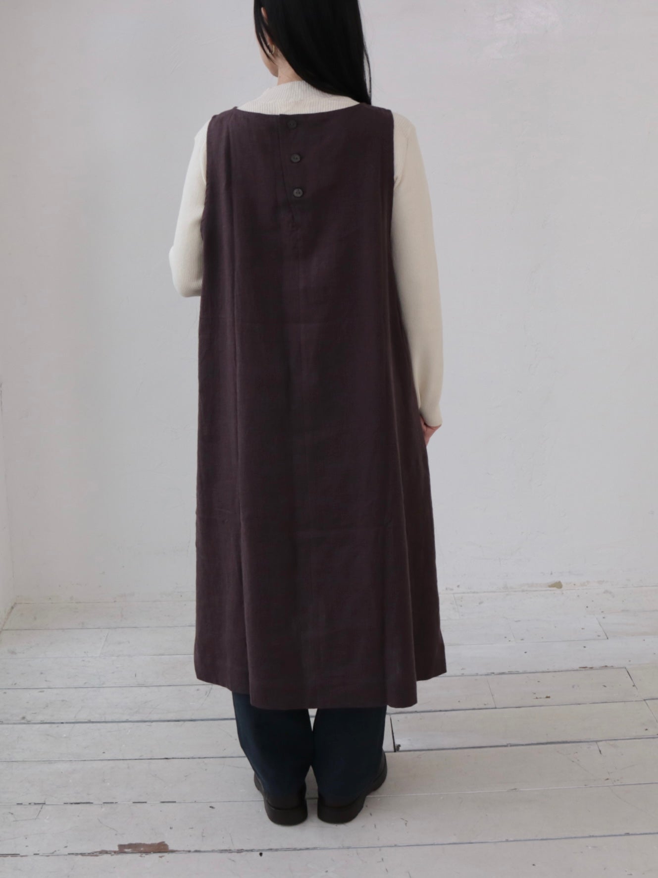 YARRA　リネン100ポケットジャンパースカート　YR-1644-217
