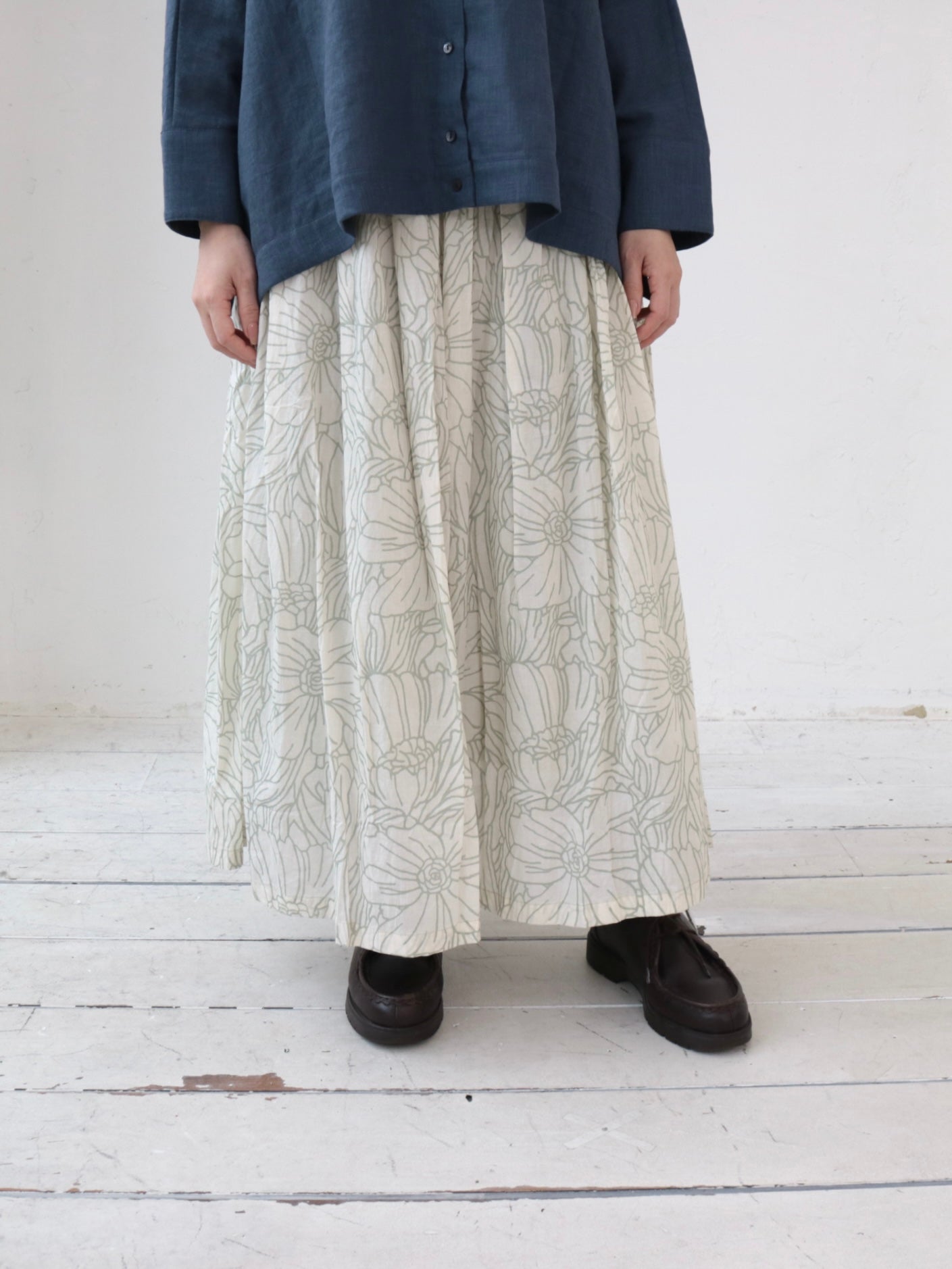 YARRA　INDIAプリントタックスカート　YR-1646-215
