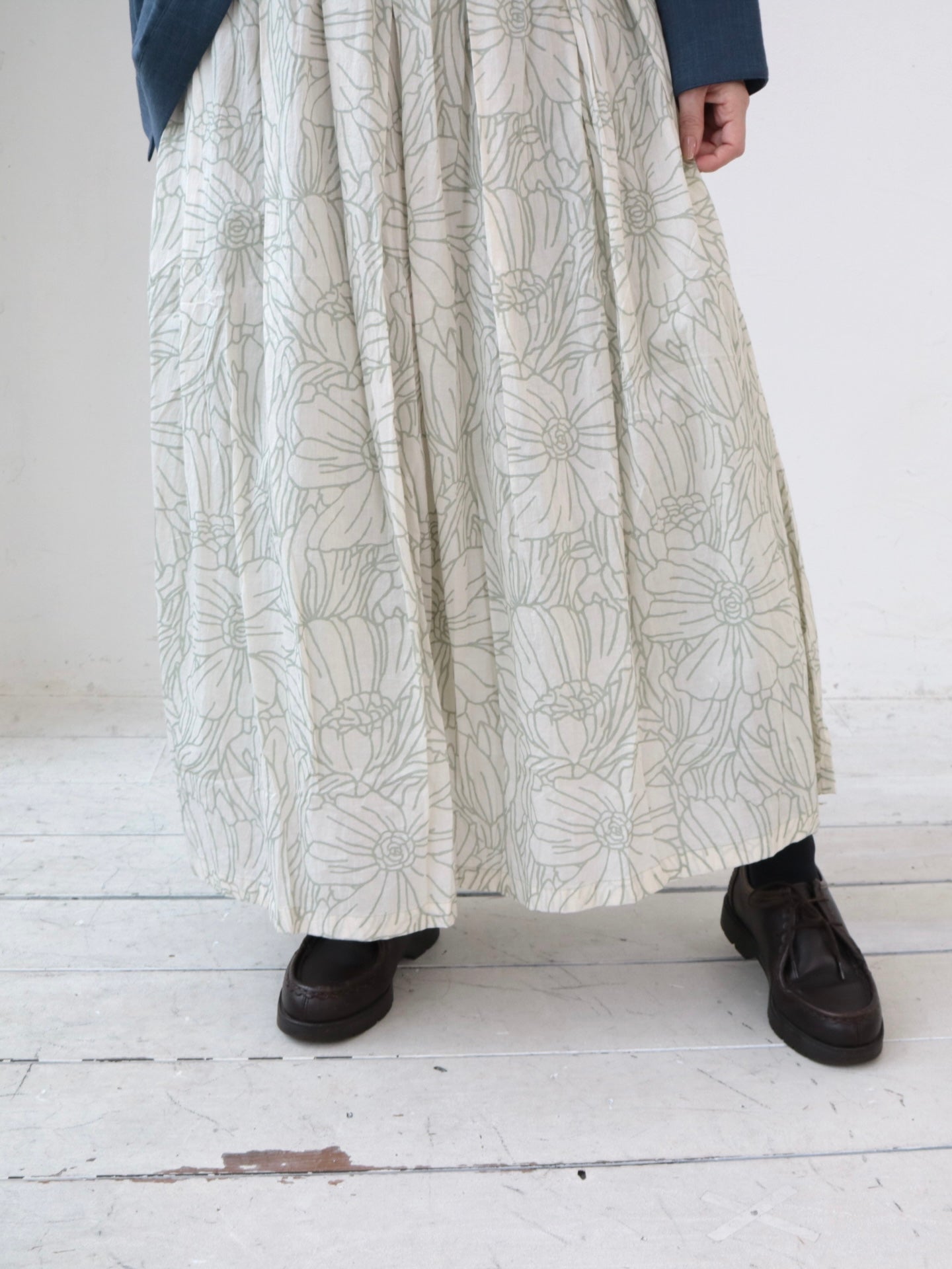 YARRA　INDIAプリントタックスカート　YR-1646-215
