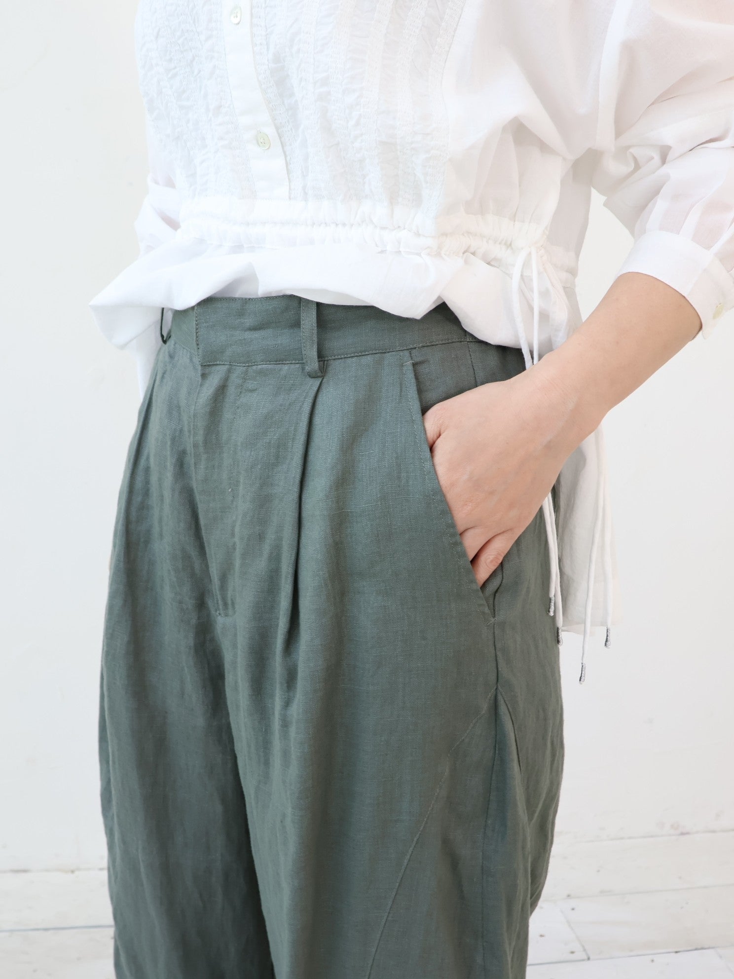 doux bleu　リネンカーブパンツ　DB-2645-012