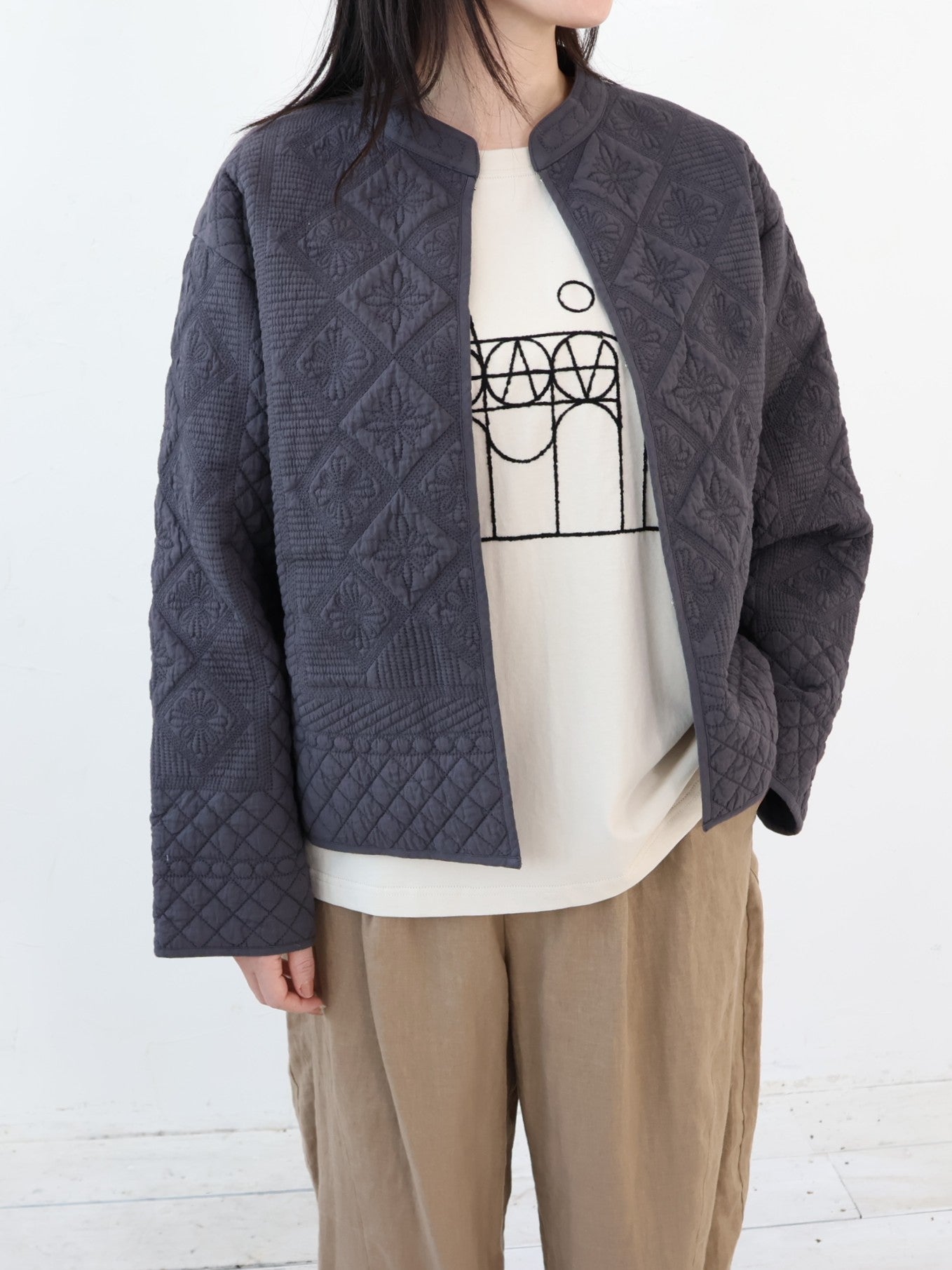 doux bleu　horse刺繍Tシャツ　DB-2641-001