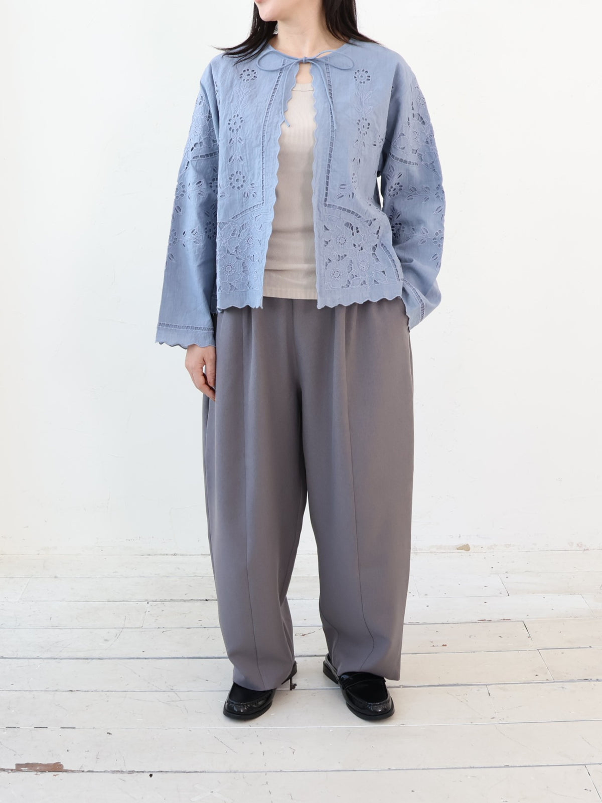 doux bleu　カットワーク シャツジャケット　DB-2647-023