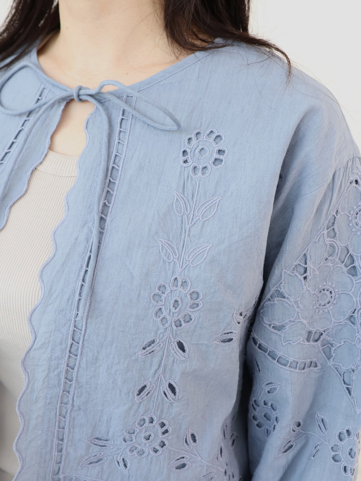 doux bleu　カットワーク シャツジャケット　DB-2647-023
