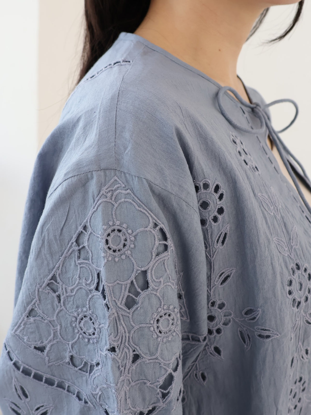 doux bleu　カットワーク シャツジャケット　DB-2647-023