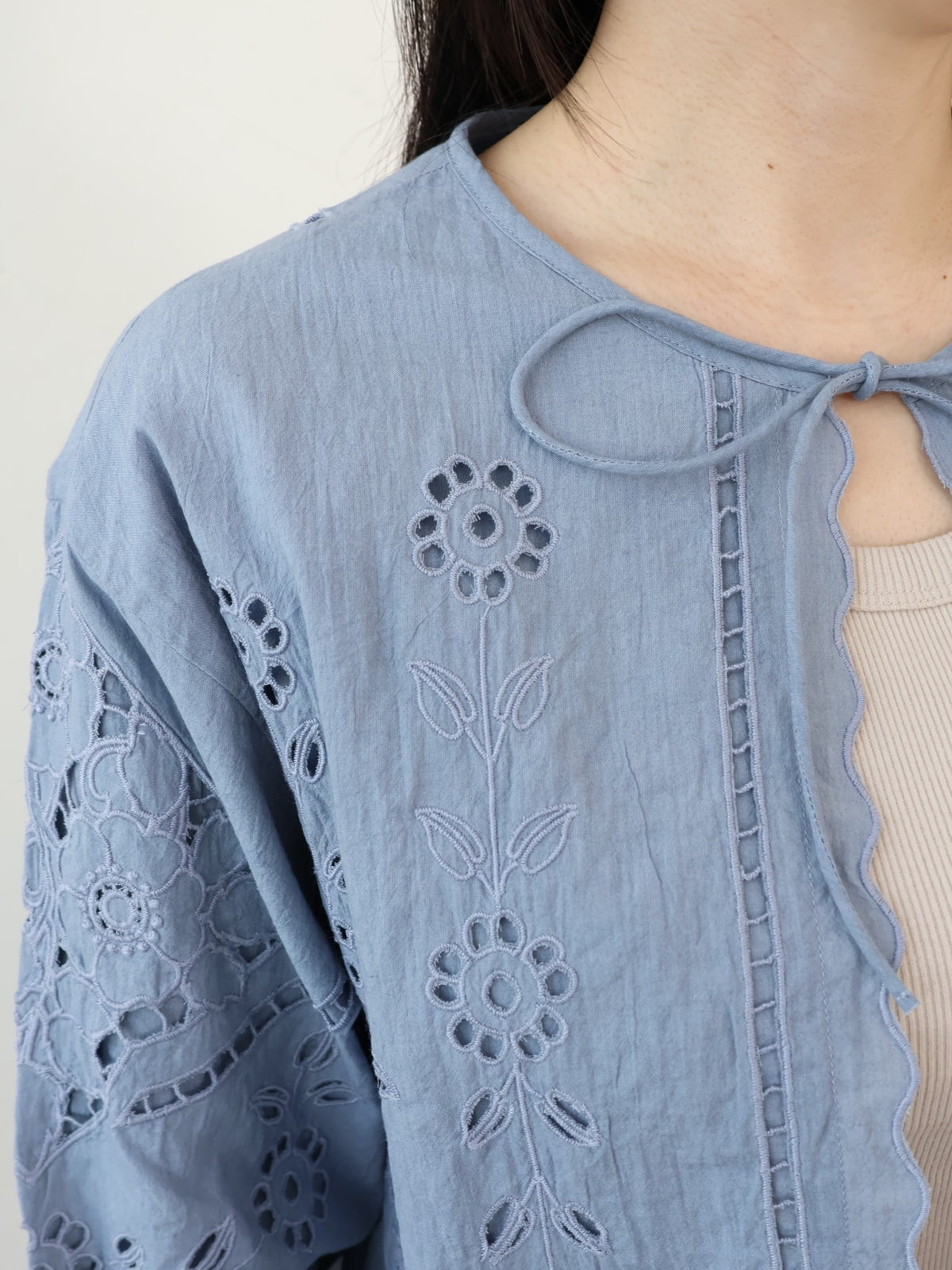 doux bleu　カットワーク シャツジャケット　DB-2647-023