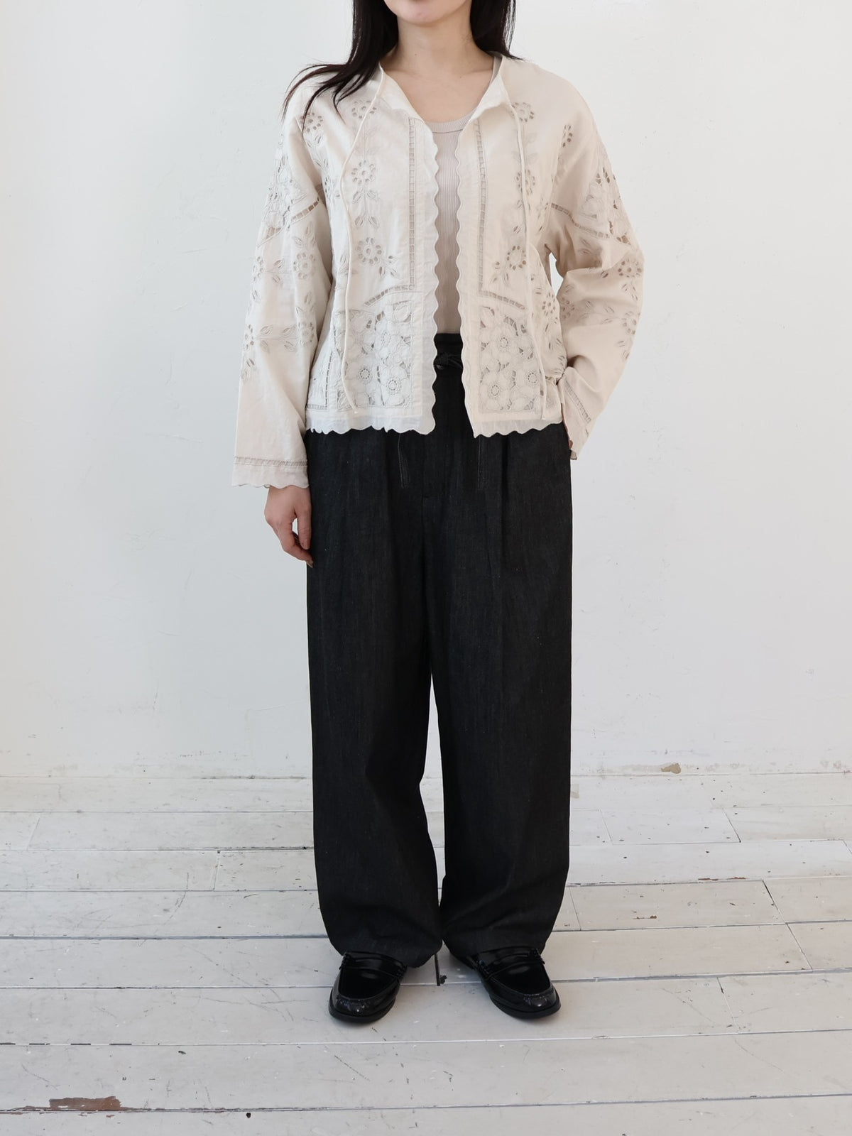 doux bleu　カットワーク シャツジャケット　DB-2647-023