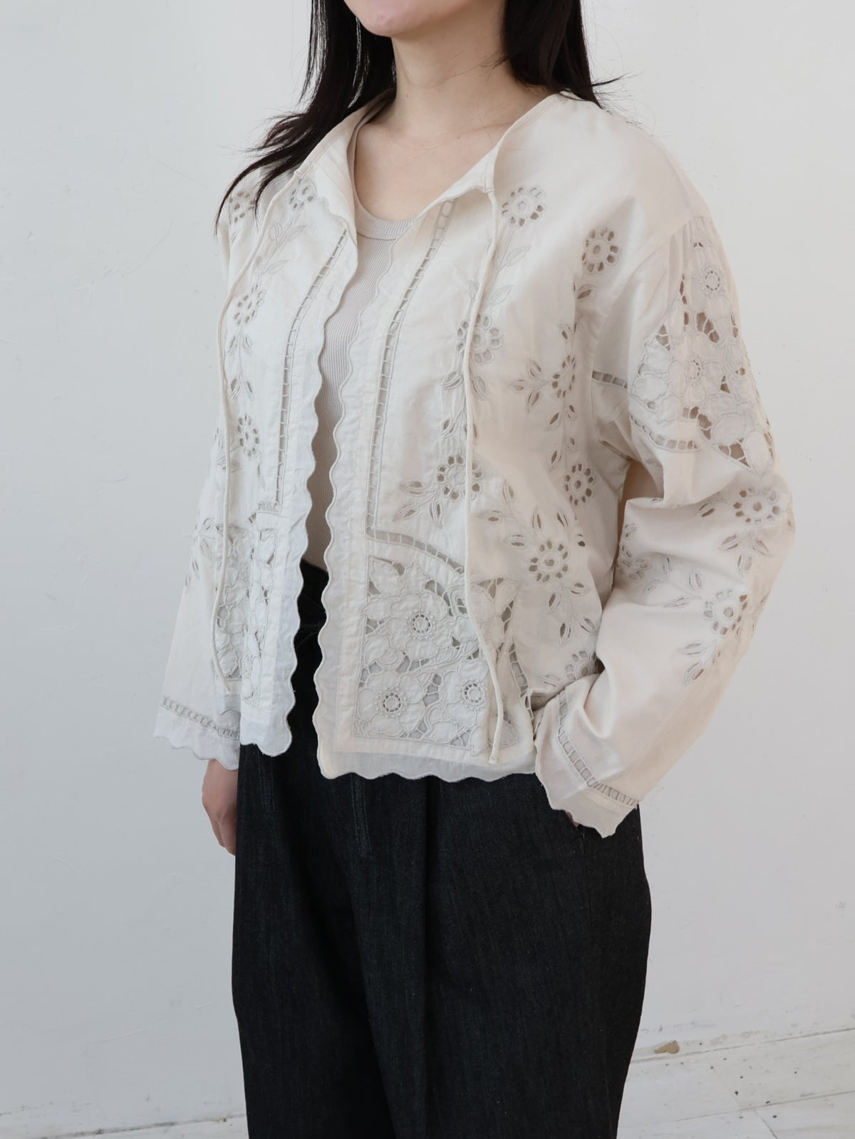 doux bleu　カットワーク シャツジャケット　DB-2647-023