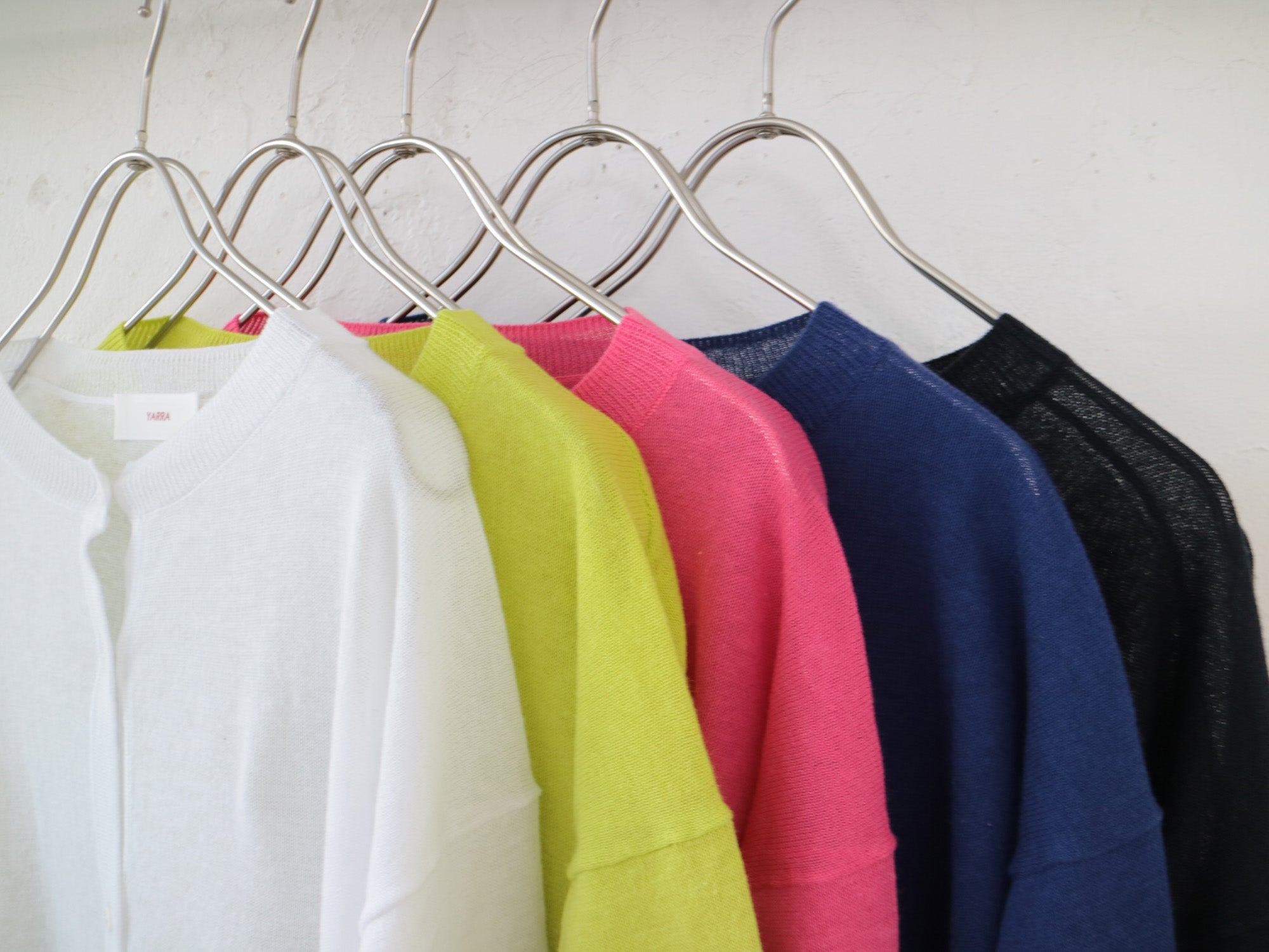 YARRA　麻混クルーネックカーディガン　YR-1612-238