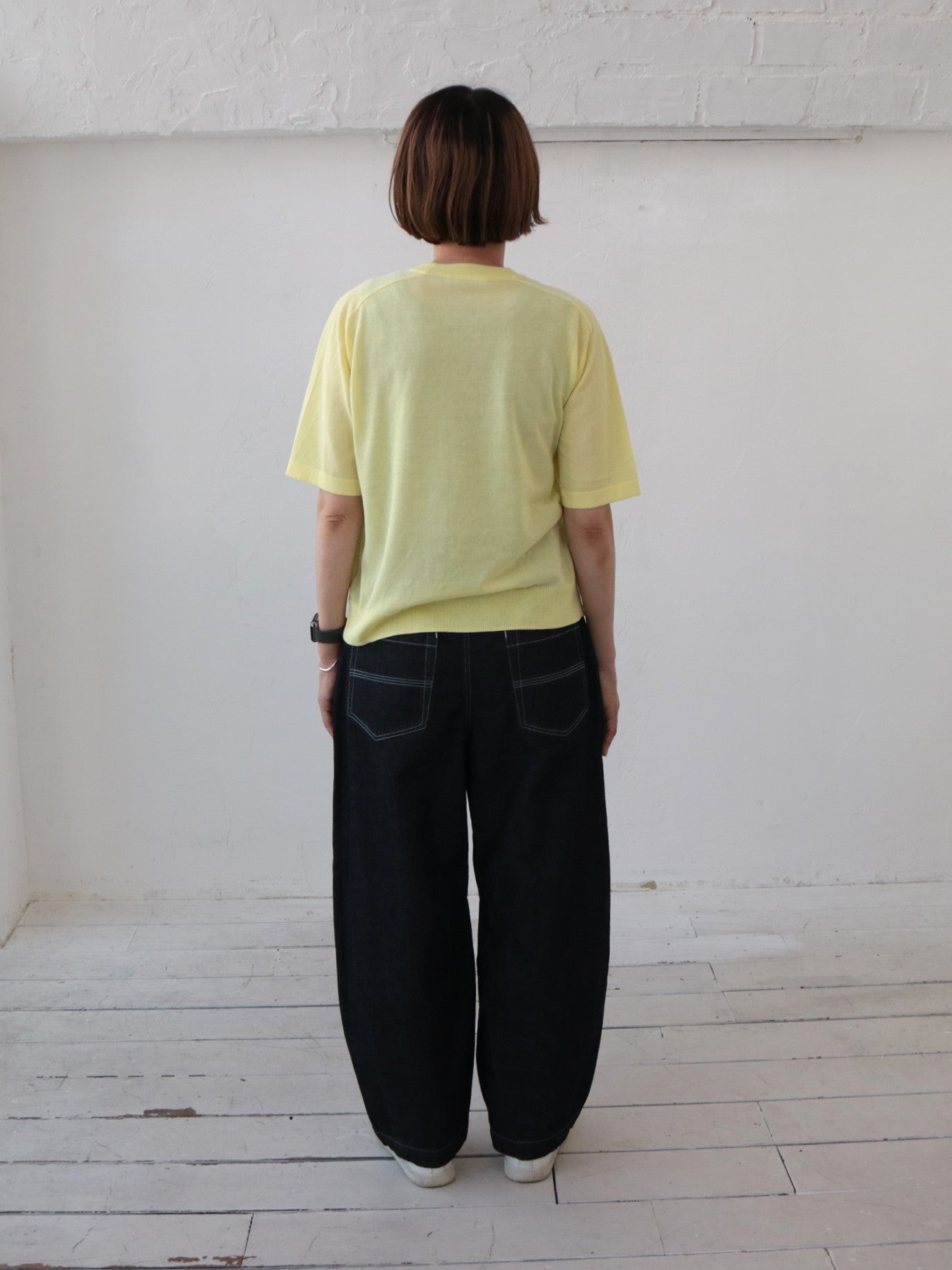 YARRA NEU　ハイツイスト5分袖ニットプルオーバー　NU-5612-409