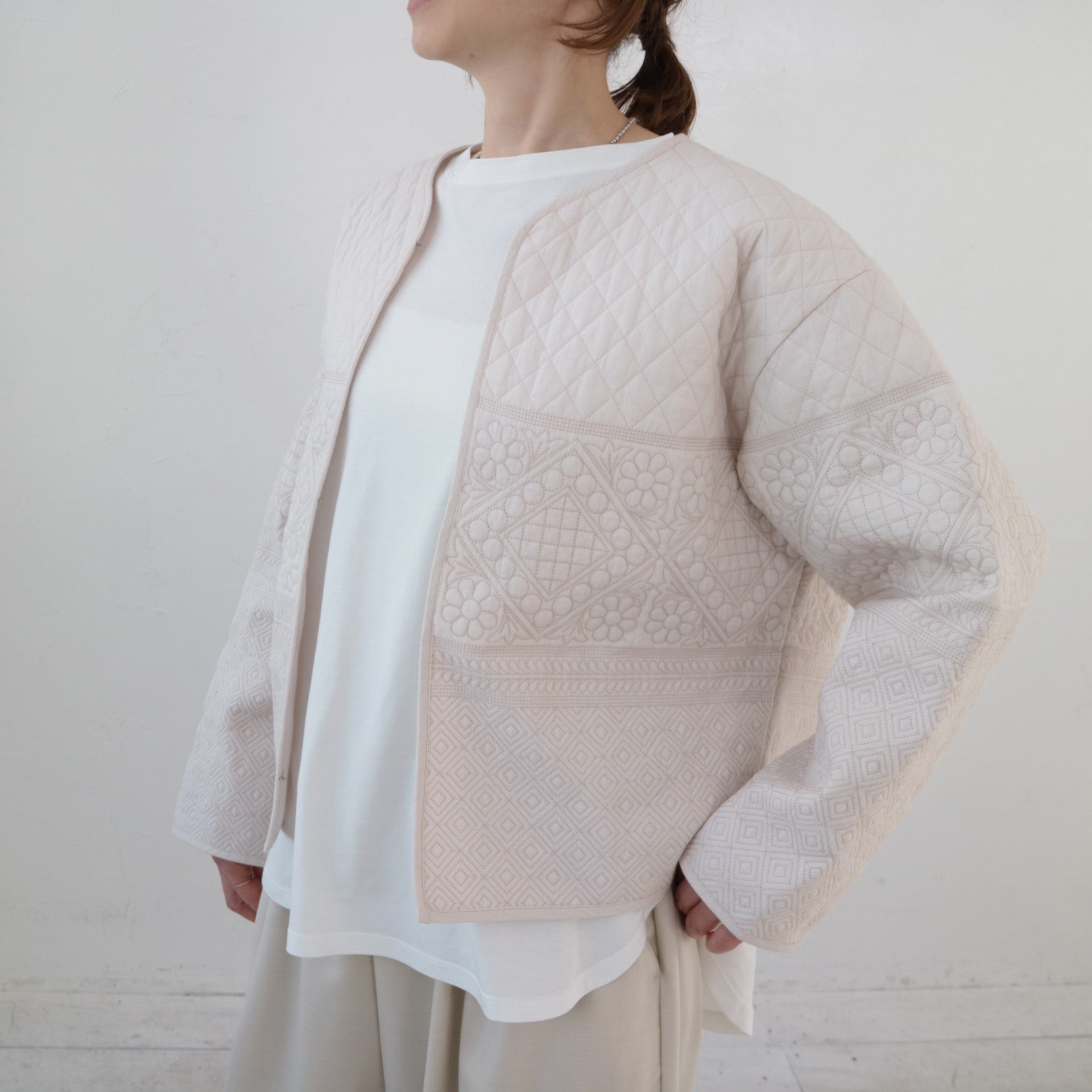 doux bleu Bee Embroidery キルトベスト DB-2518-011