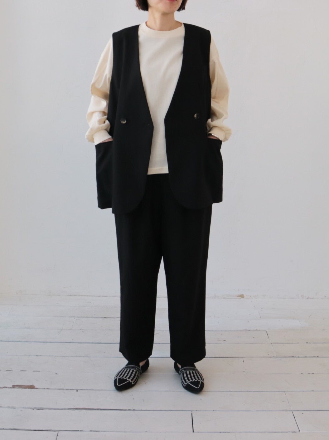 YARRA NEU　サマーウールチュニックベスト　NU-5618-424