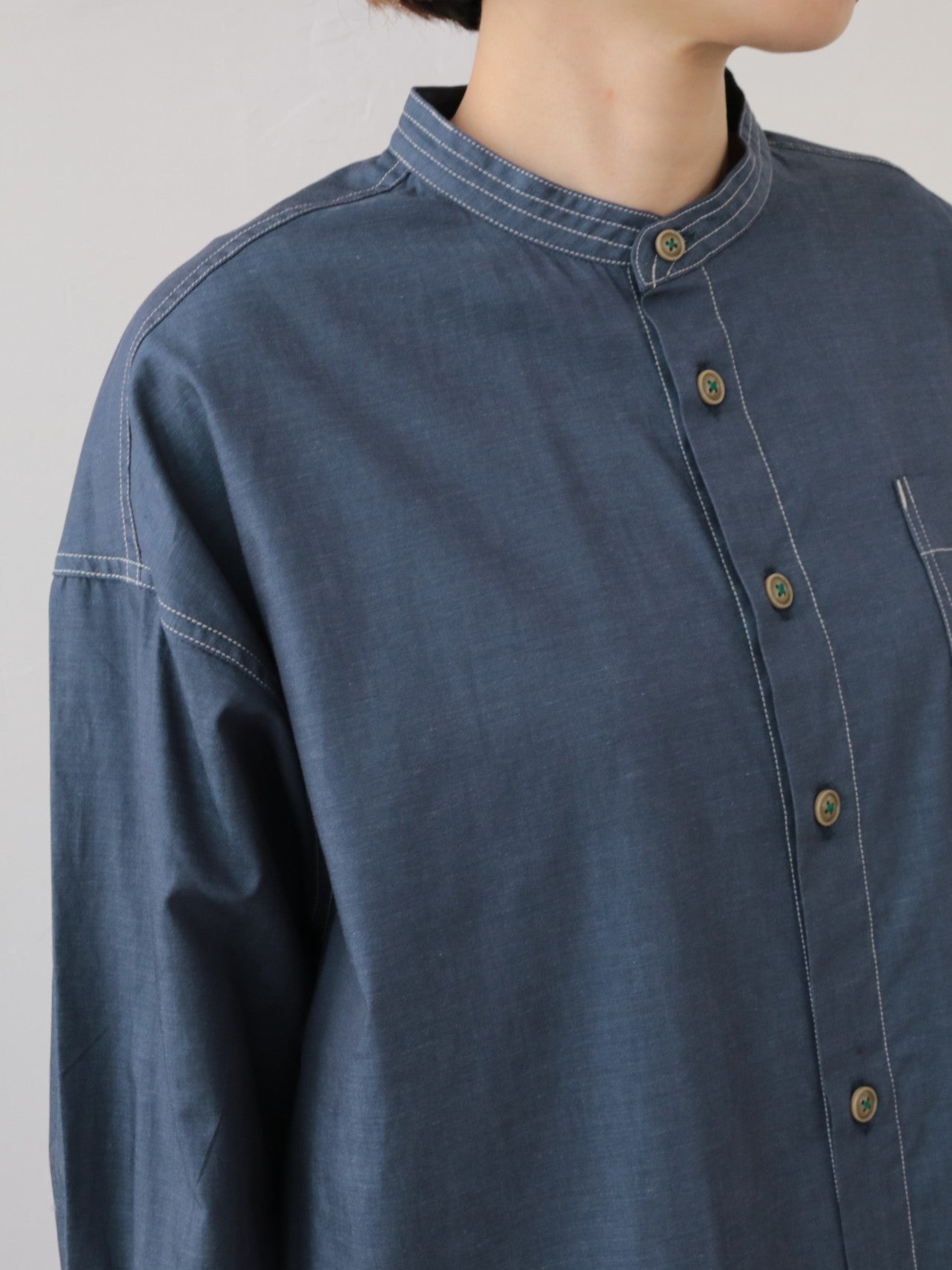 YARRA NEU　SIDGRASインディゴライクワンピース　NU-5614-413