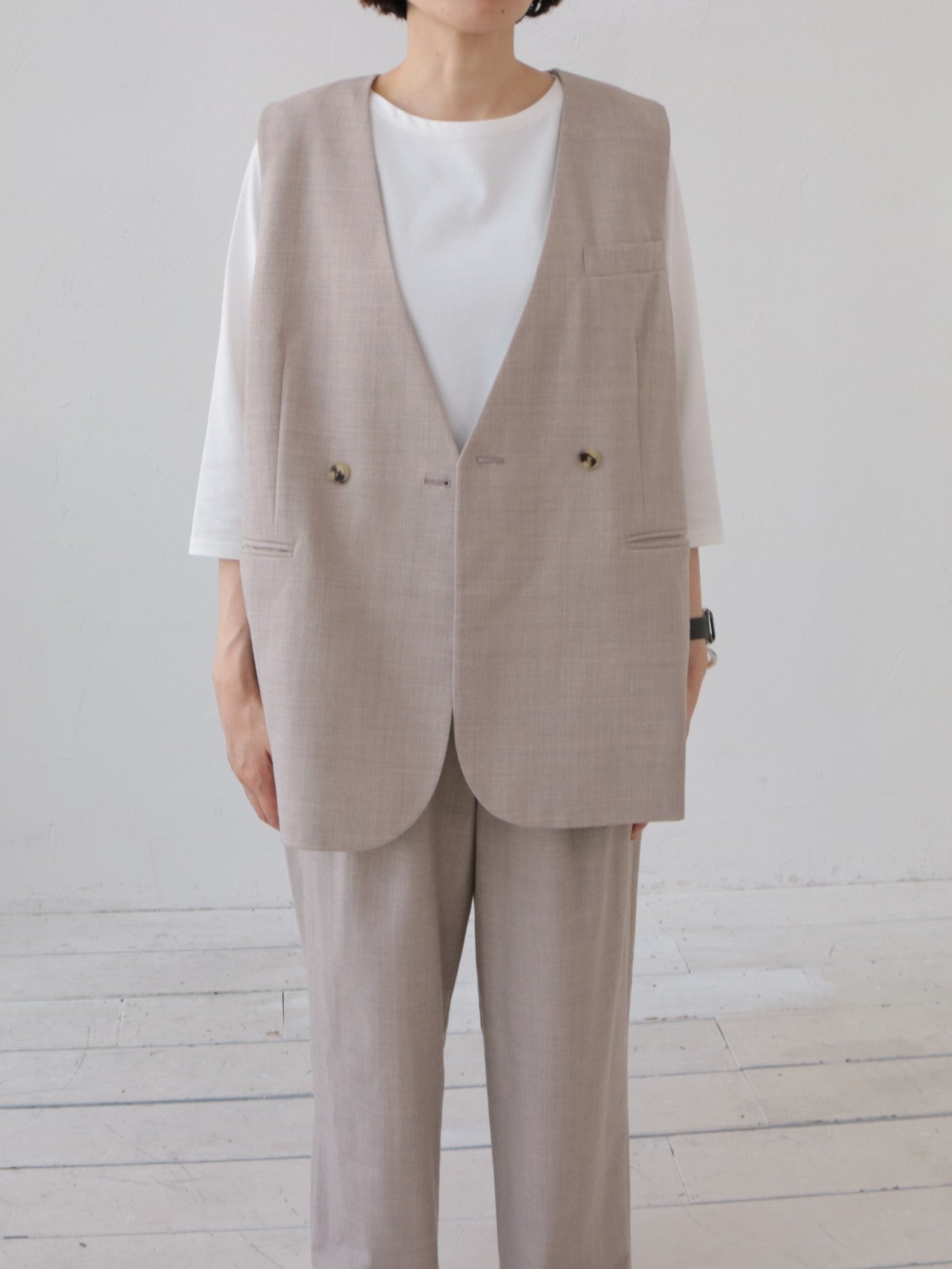 YARRA NEU　サマーウールチュニックベスト　NU-5618-424