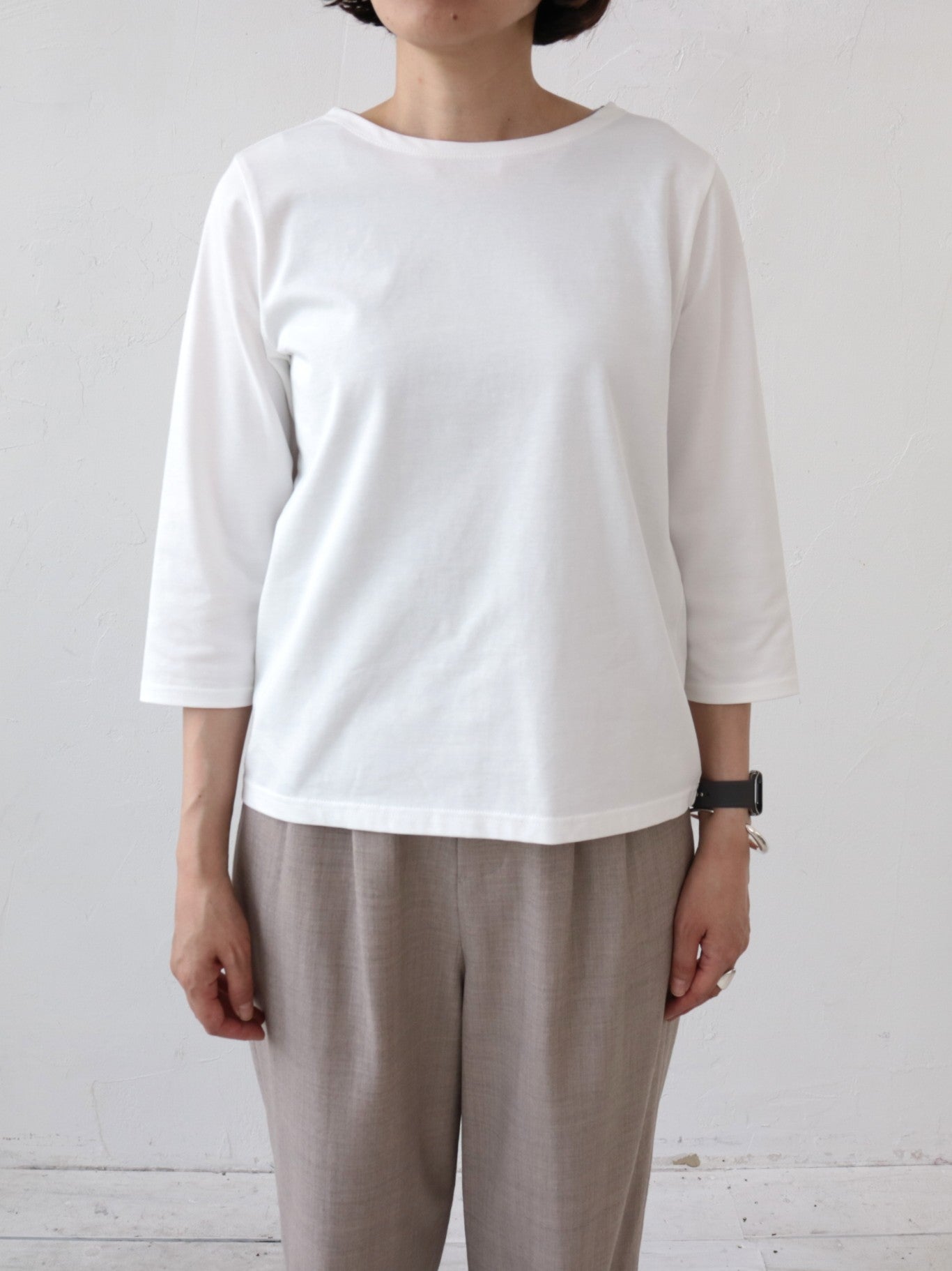 YARRA NEU　高機能コットン7分袖Tシャツ（無地）　NU-5611-403
