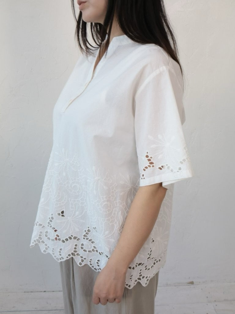 YARRA　INDIAスカラップ刺繍ブラウス　YR-1623-266