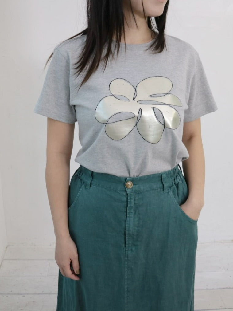 YARRA　フラワー箔Tシャツ　YR-1621-254
