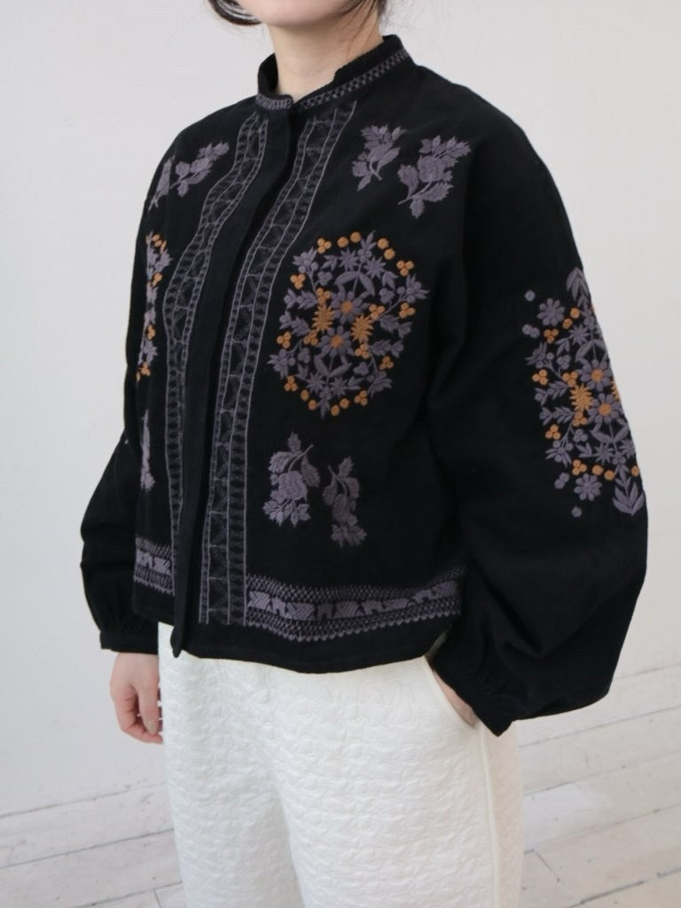 YARRA　INDIA刺繍コーデュロイブラウス　YR-1553-268