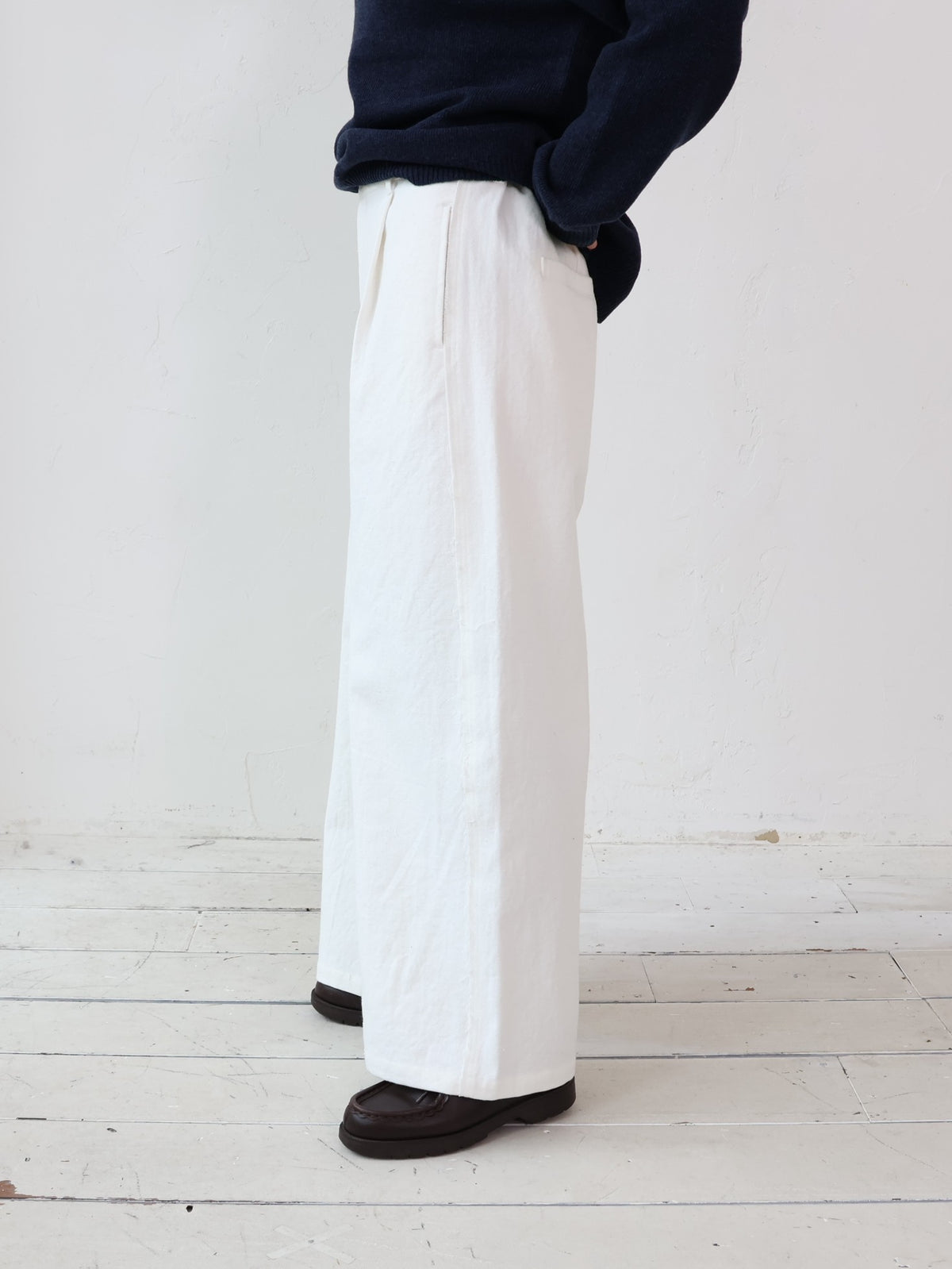 YARRA　綿ツイルカットオフワイドパンツ　YR-1655-252
