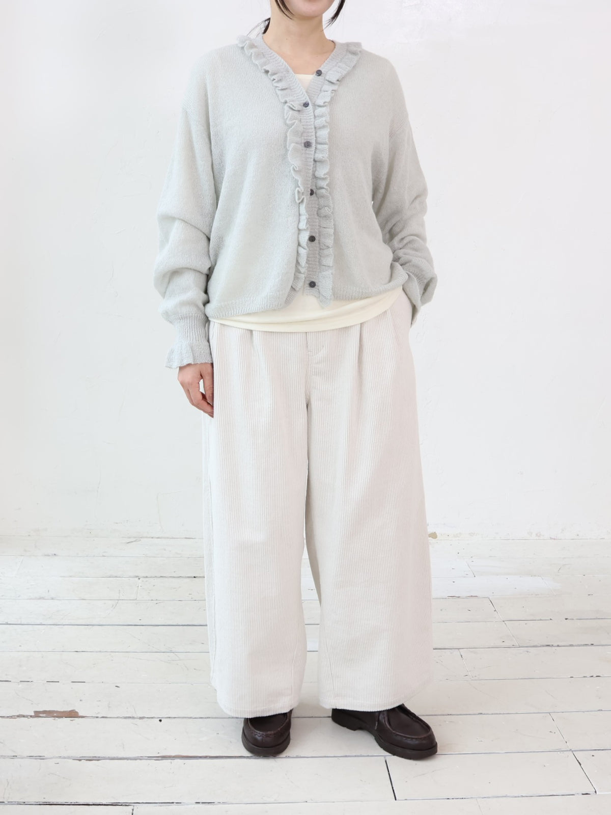 YARRA　フリルニットカーデ　YR-1652-260