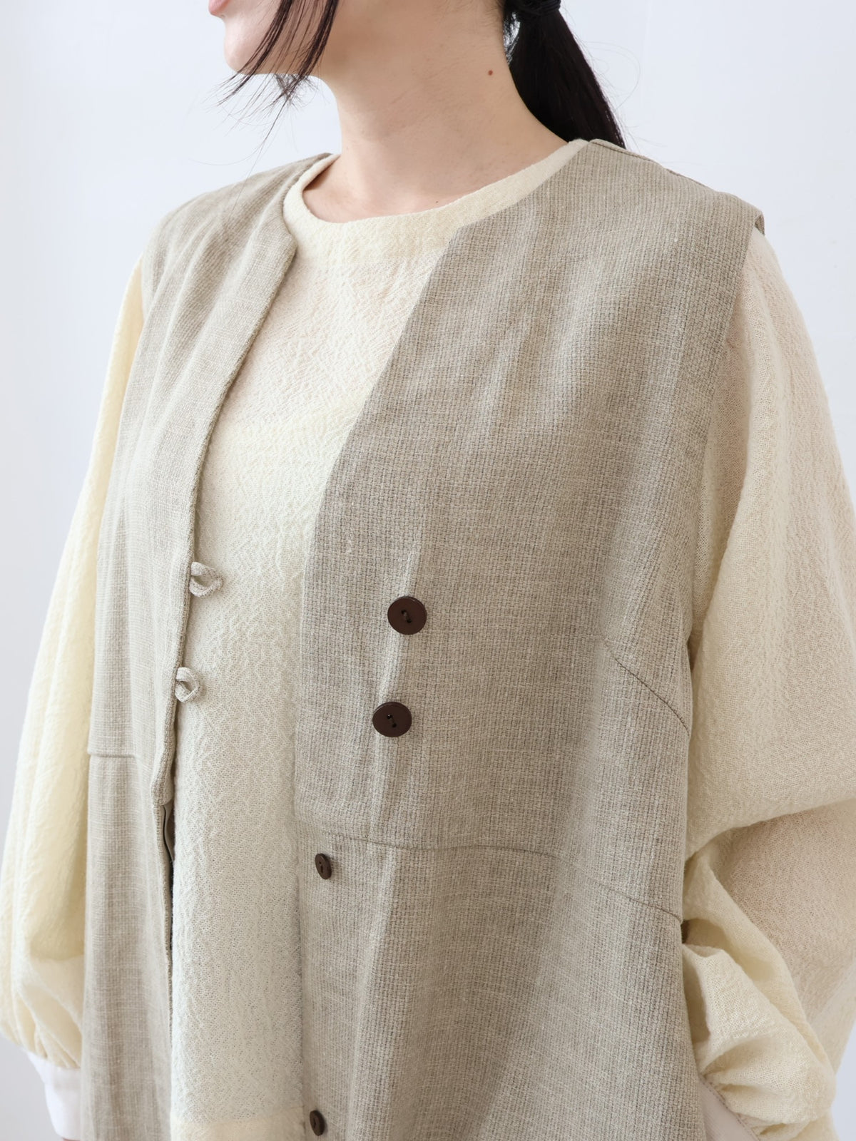 YARRA　WOOL100ガーゼブラウス　YR-1653-254