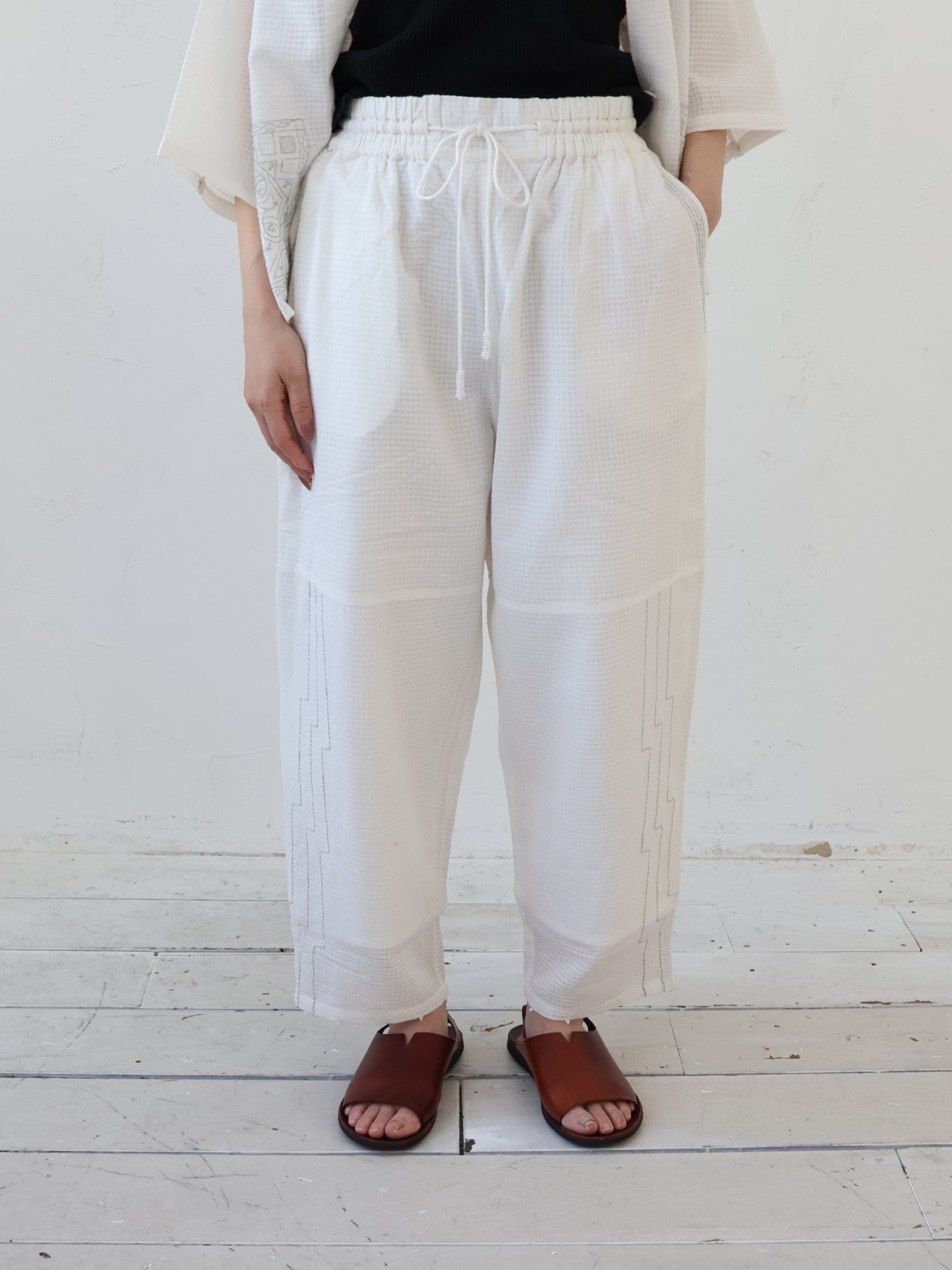 YARRA　INDIAラメステッチ刺繍パンツ　YR-1625-270