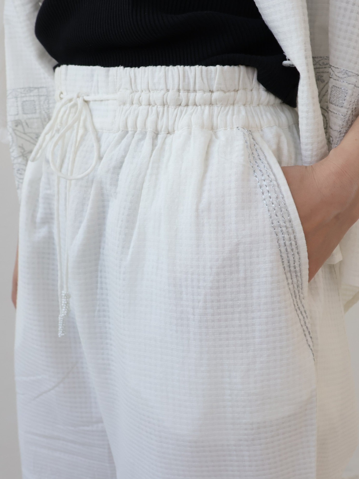 YARRA　INDIAラメステッチ刺繍パンツ　YR-1625-270