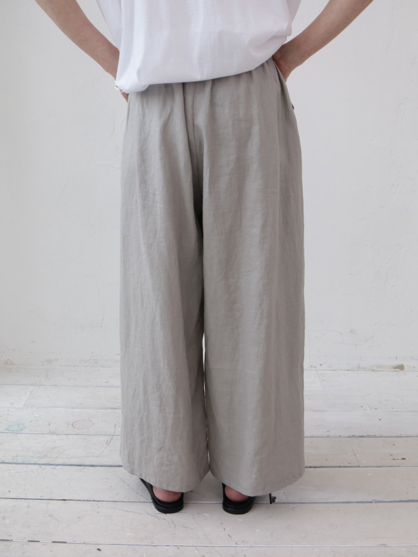 doux bleu　リネンタック ワイドイージーパンツ　DB-2525-057