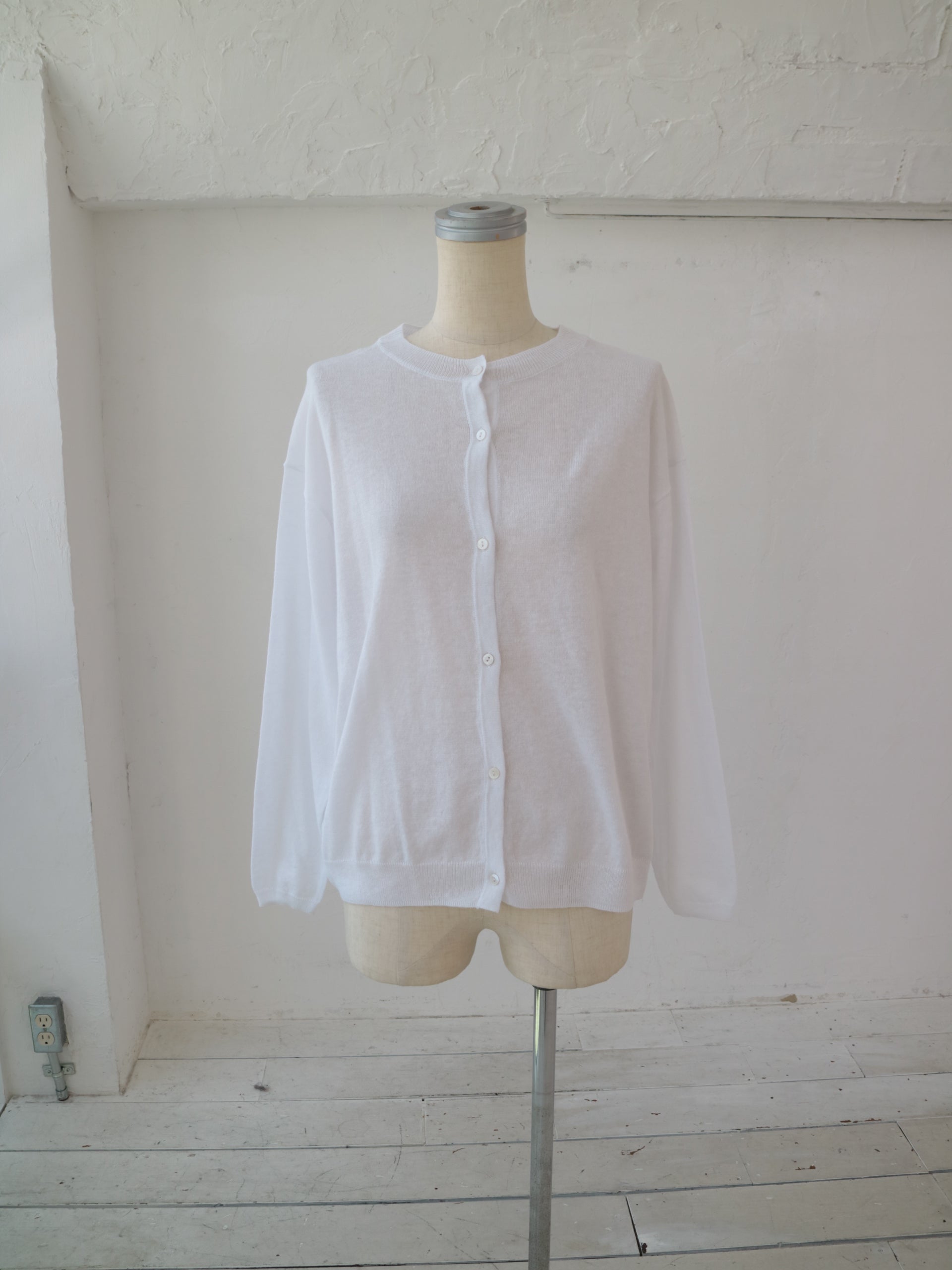 YARRA　麻混クルーネックカーディガン　YR-1612-238