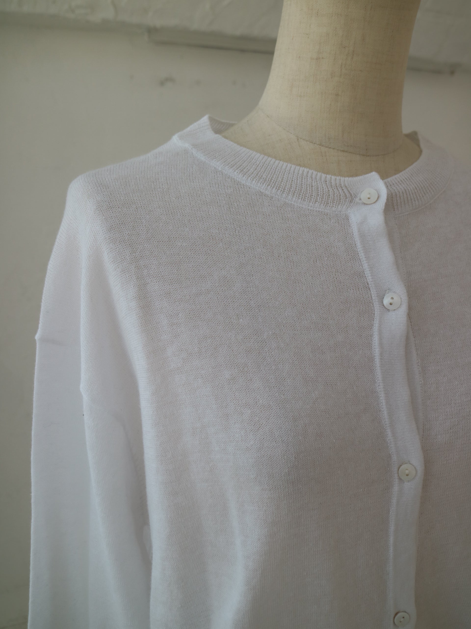 YARRA　麻混クルーネックカーディガン　YR-1612-238