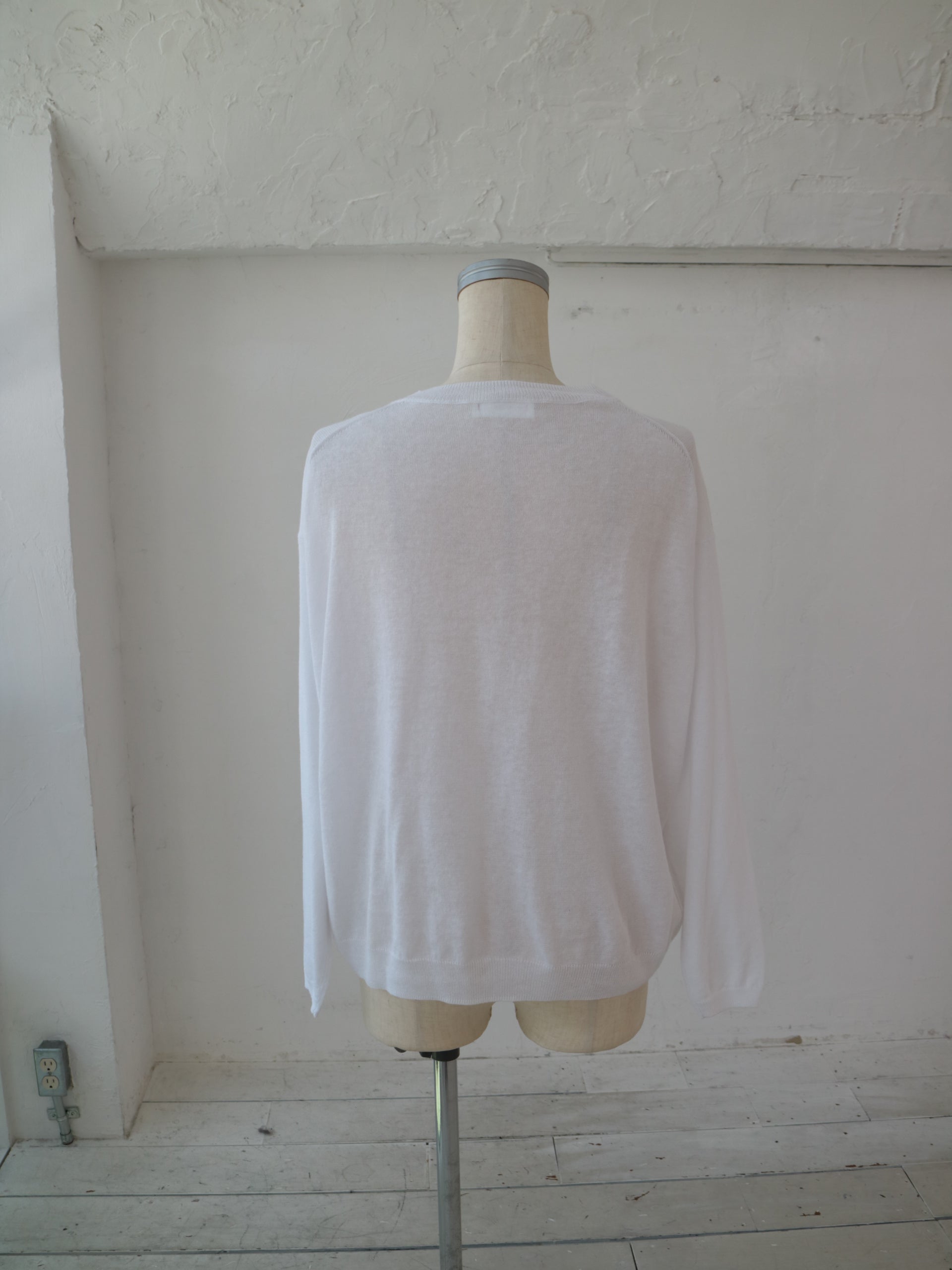 YARRA　麻混クルーネックカーディガン　YR-1612-238