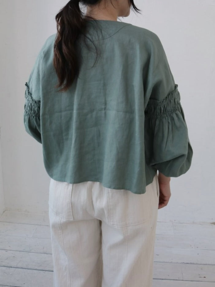 YARRA　ビーズ刺繍リネンブラウス　YR-1613-222