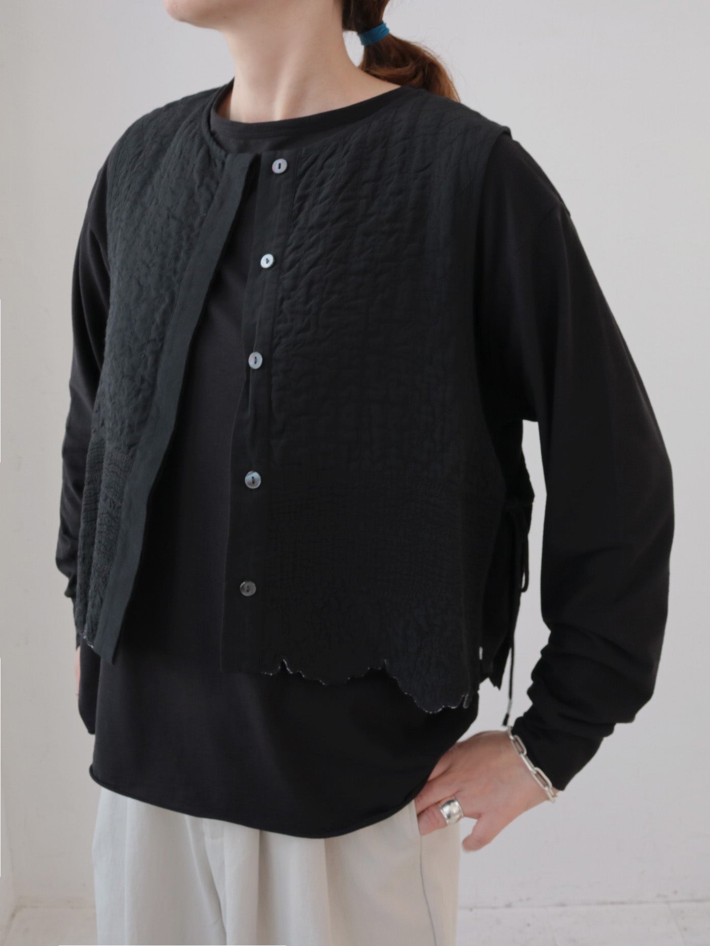 doux bleu　Boutis Stitch ショートベスト　DB-2618-033