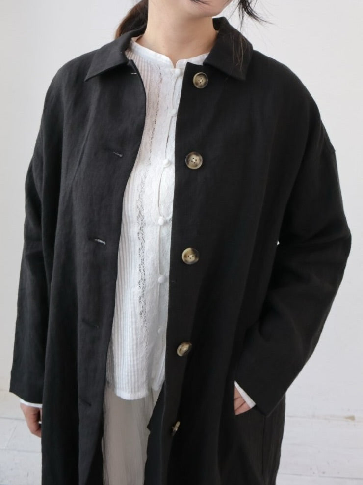 未使用級 リネンアンドデコールxアヴェクデュクレ リネンコート ¥50,600 YARRA ナチュラルリネンコート YR-1617-217