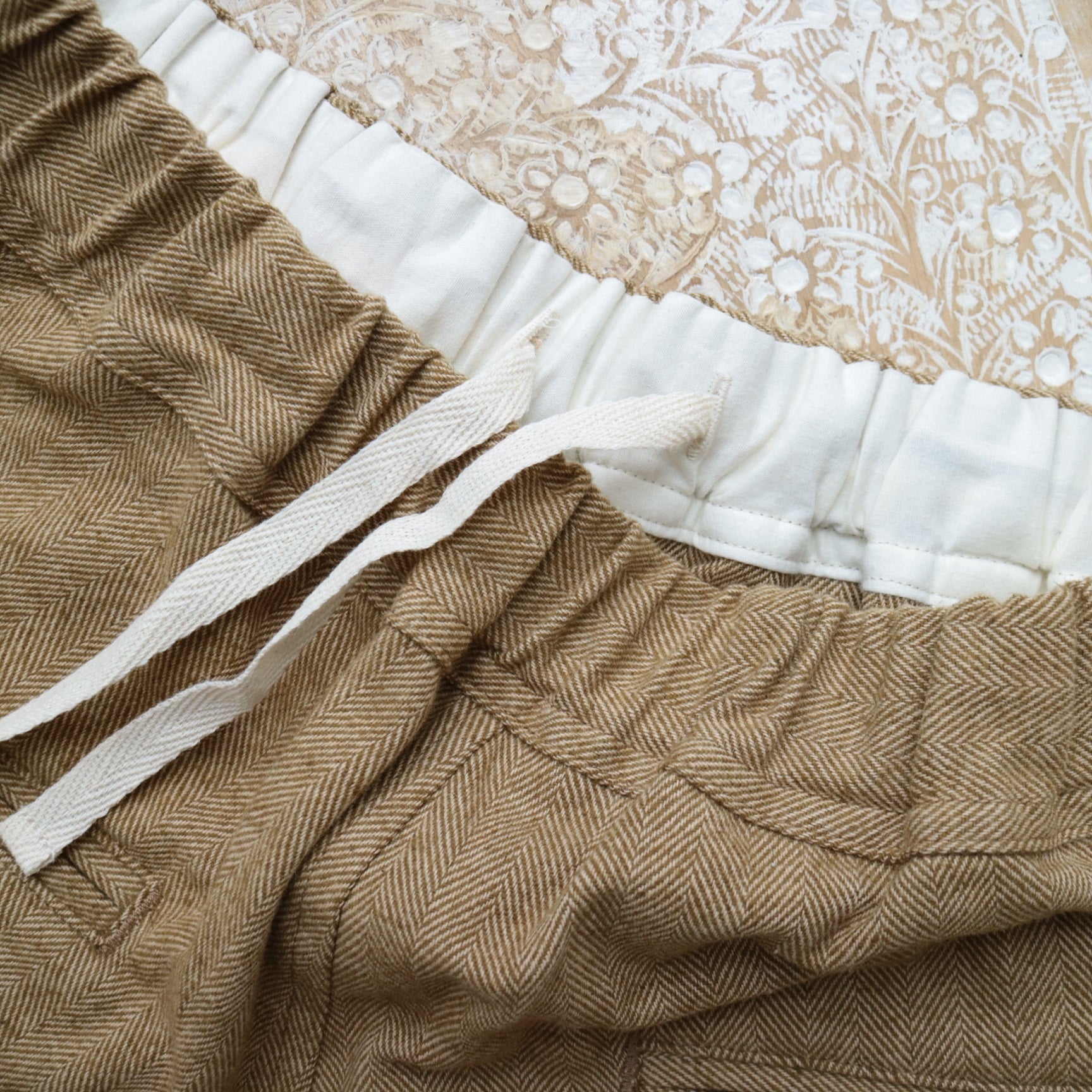 YARRA　リネンコットン起毛テーパードパンツ　YR-1445-235