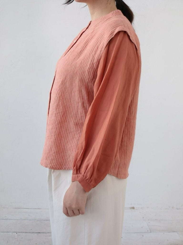 YARRA　リネン×シアードッキング2WAYブラウス　YR-1613-225