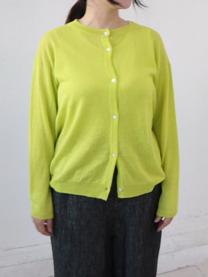 YARRA　麻混クルーネックカーディガン　YR-1612-238