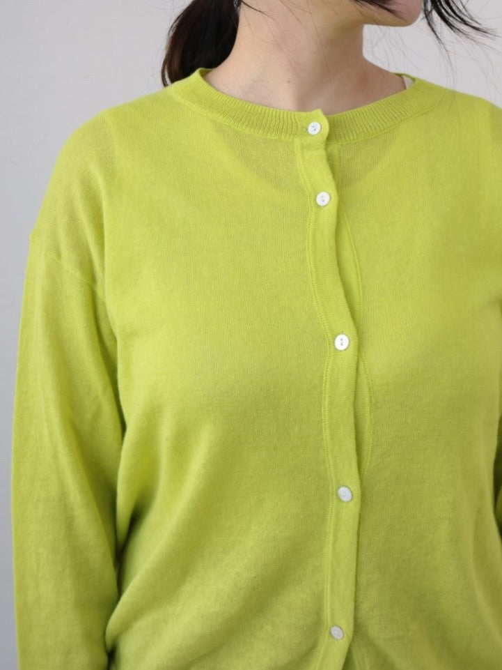 YARRA　麻混クルーネックカーディガン　YR-1612-238