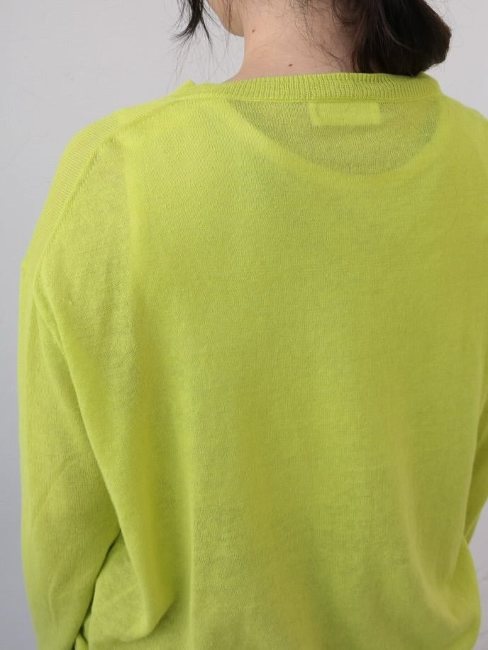 YARRA　麻混クルーネックカーディガン　YR-1612-238