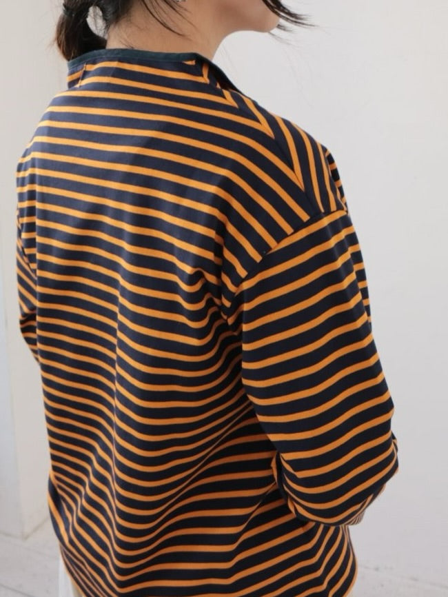 YARRA　ロールカラーボーダーカットソー　YR-1611-219