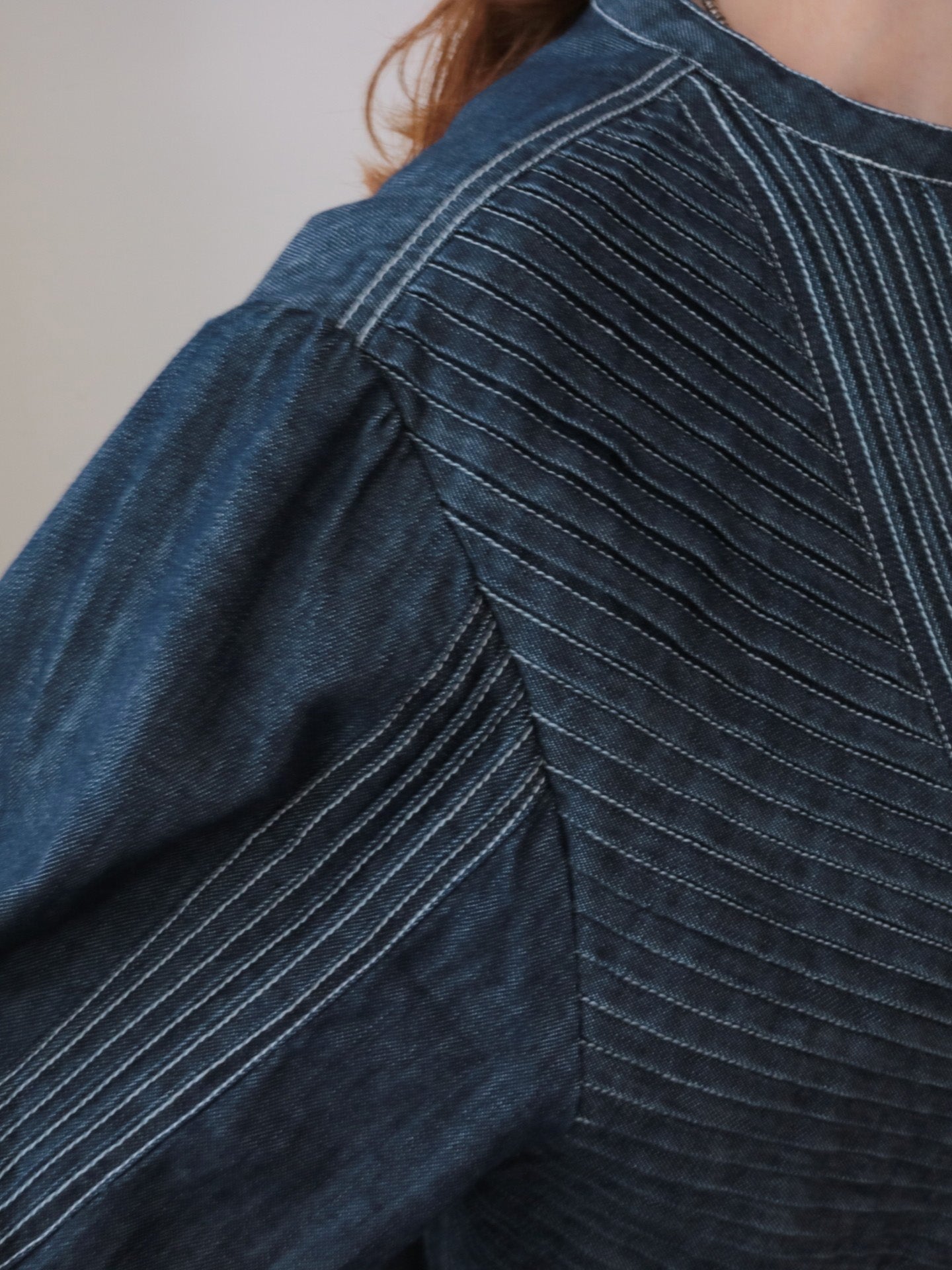 doux bleu　ピンタックステッチ デニムシャツ　DB-2663-068